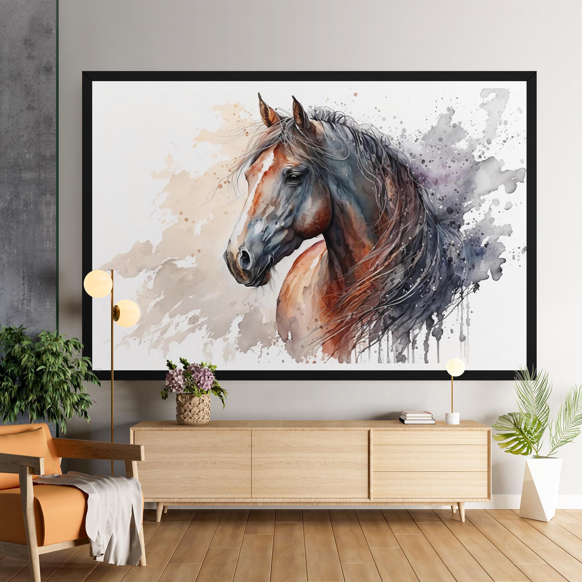 Vászonkép Black Brown Horse Painting mockup 9