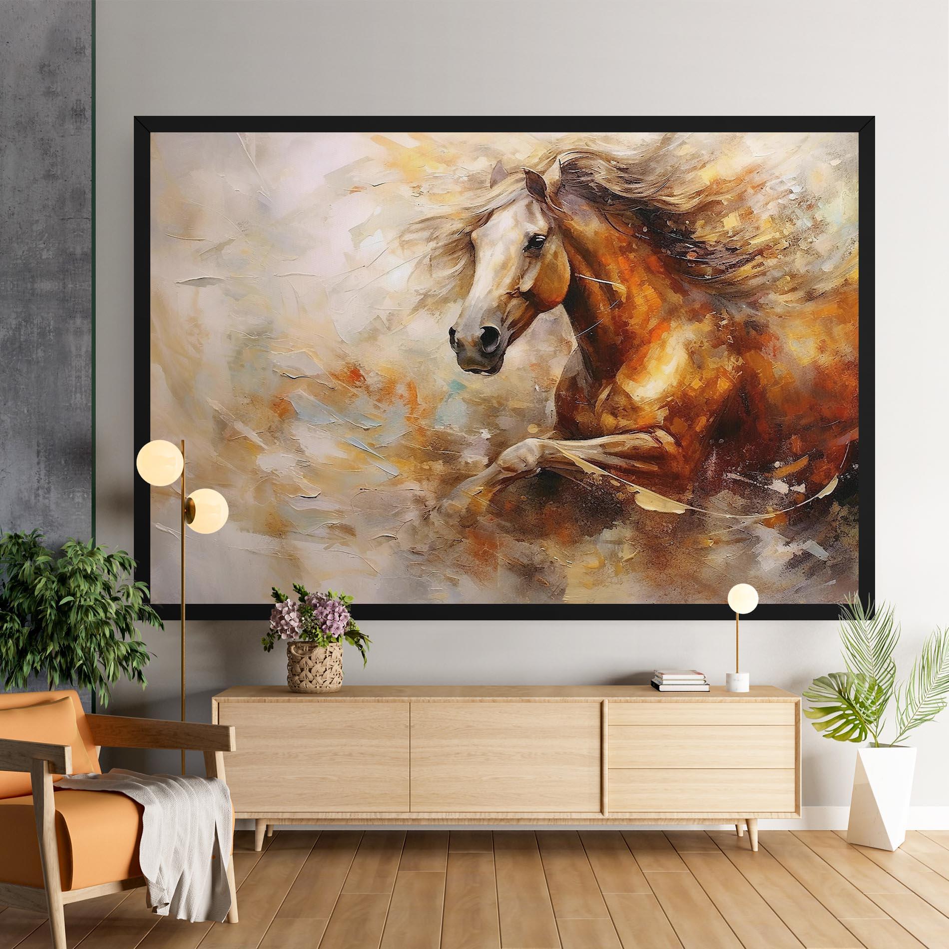 Vászonkép Brown Horse Running mockup 9