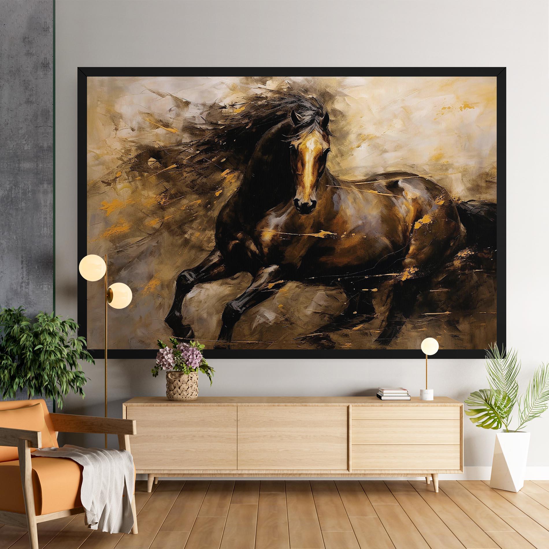 Vászonkép Gold Brown Horse mockup 9