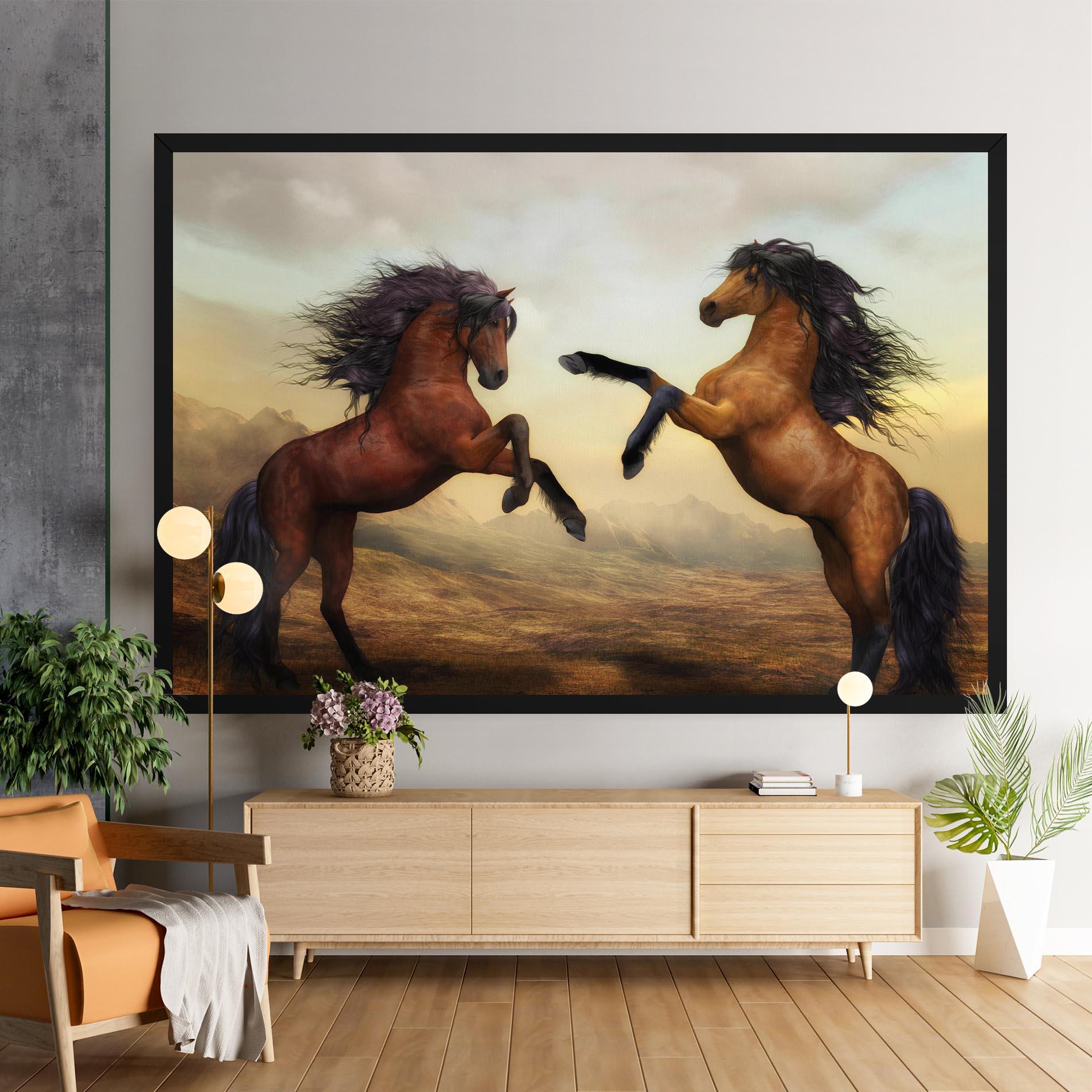Vászonkép Two Horses mockup 9