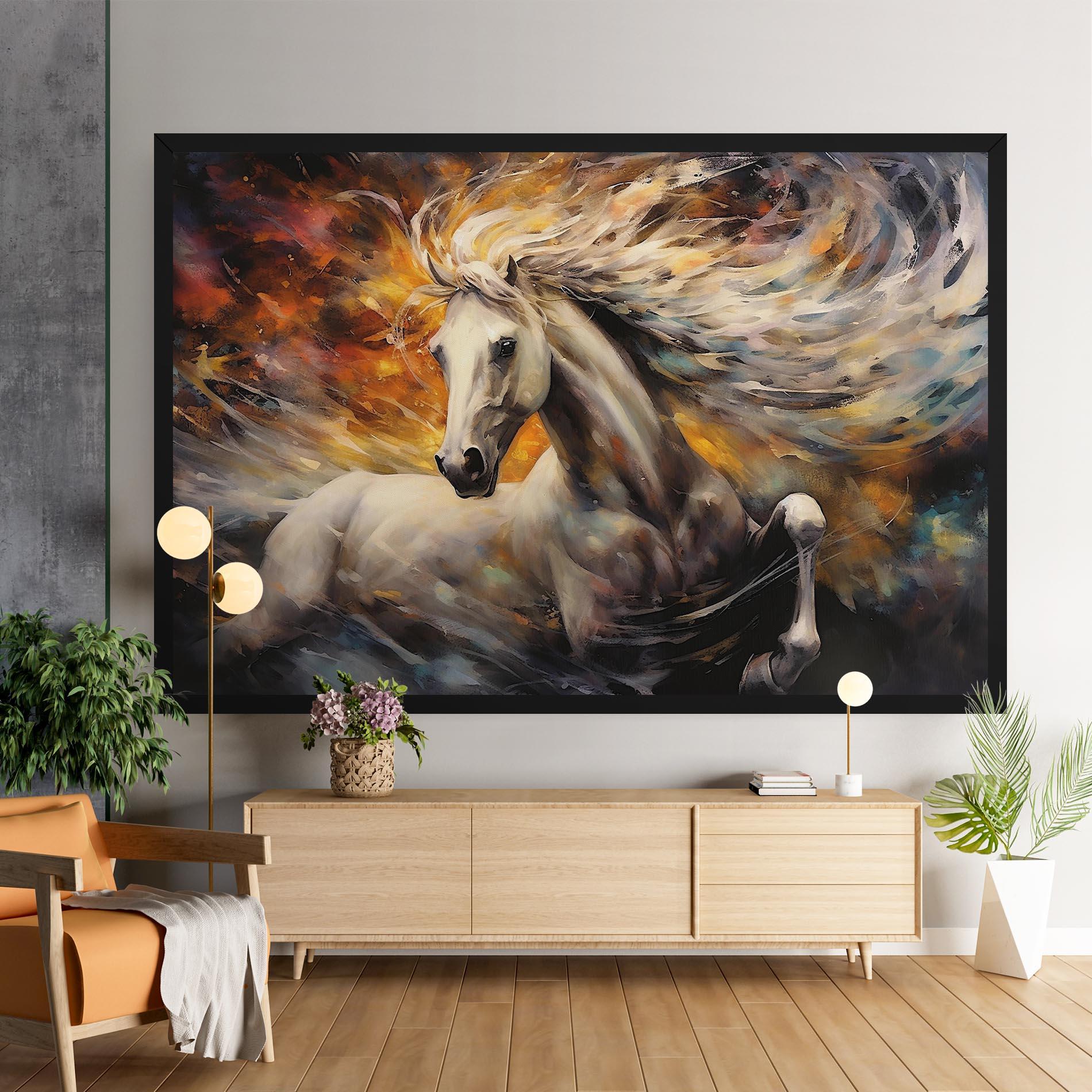 Vászonkép White Horse Painting mockup 9