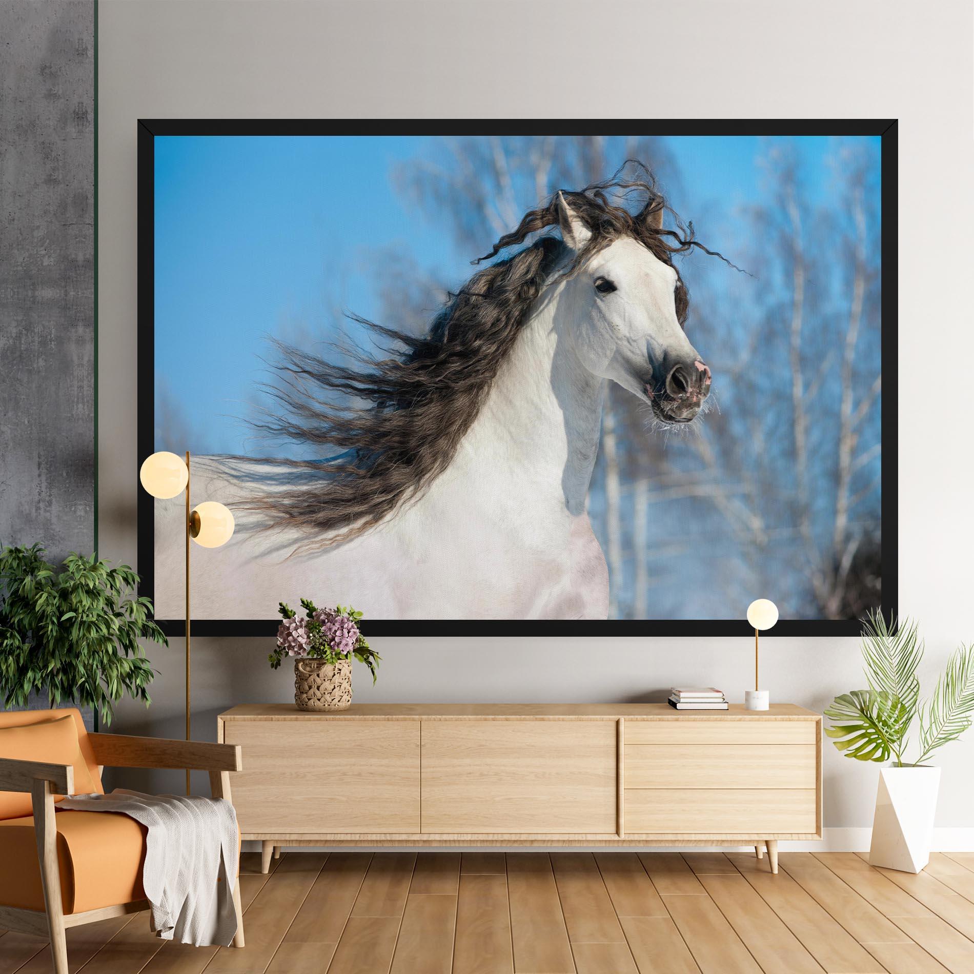 Vászonkép Wild Black Hair Horse mockup 9