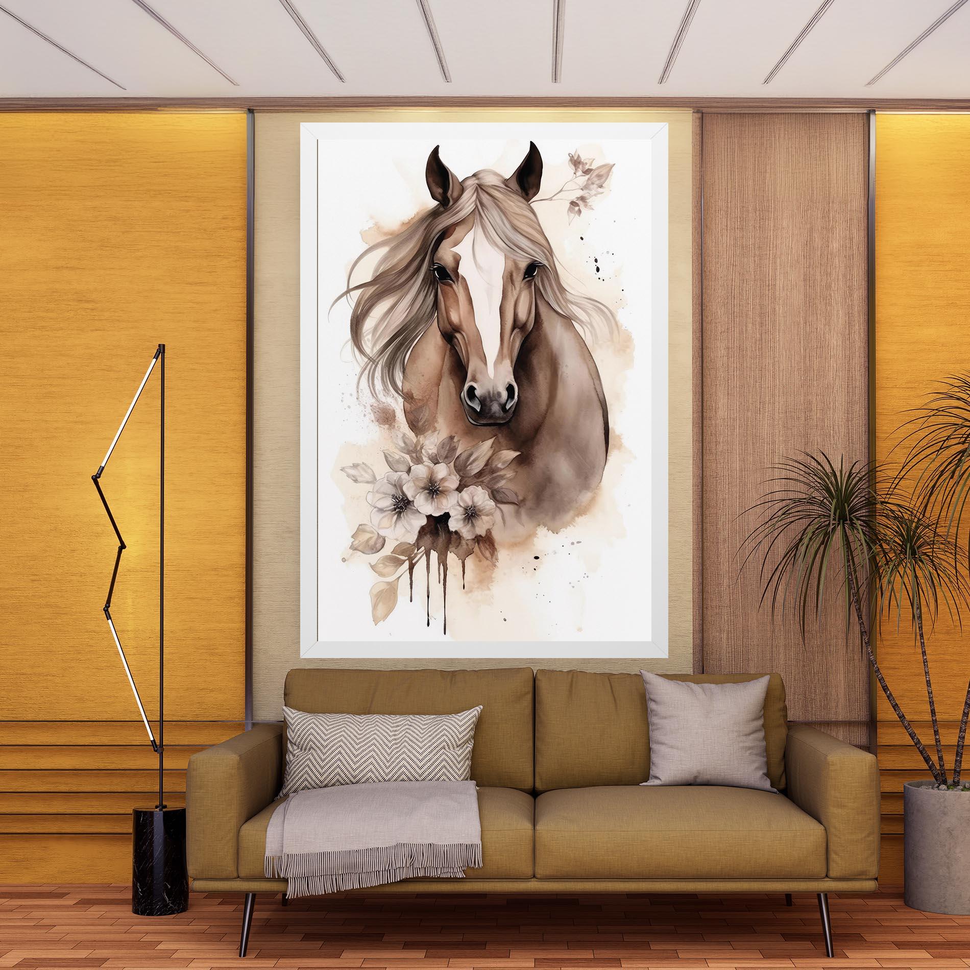 Vászonkép Flower Brown Horse mockup 9