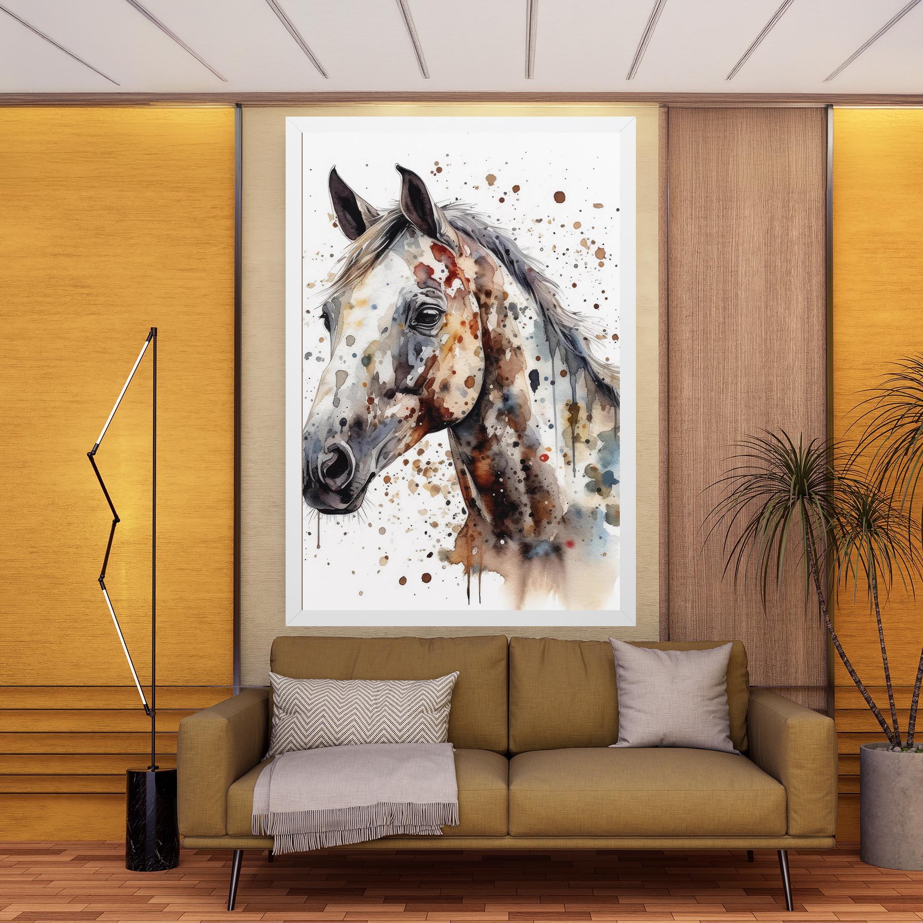 Vászonkép Watercolor Horse mockup 9