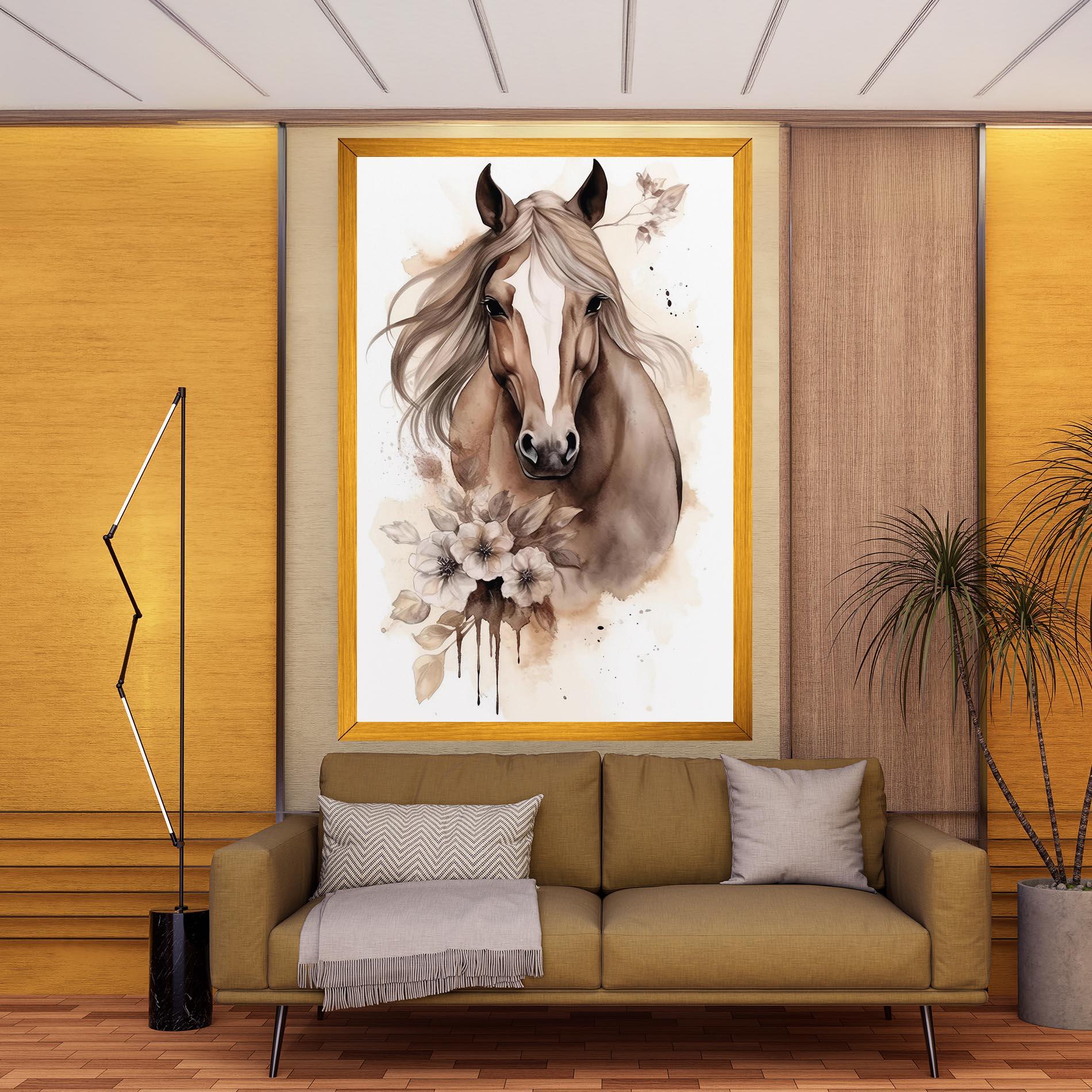 Vászonkép Flower Brown Horse mockup 9