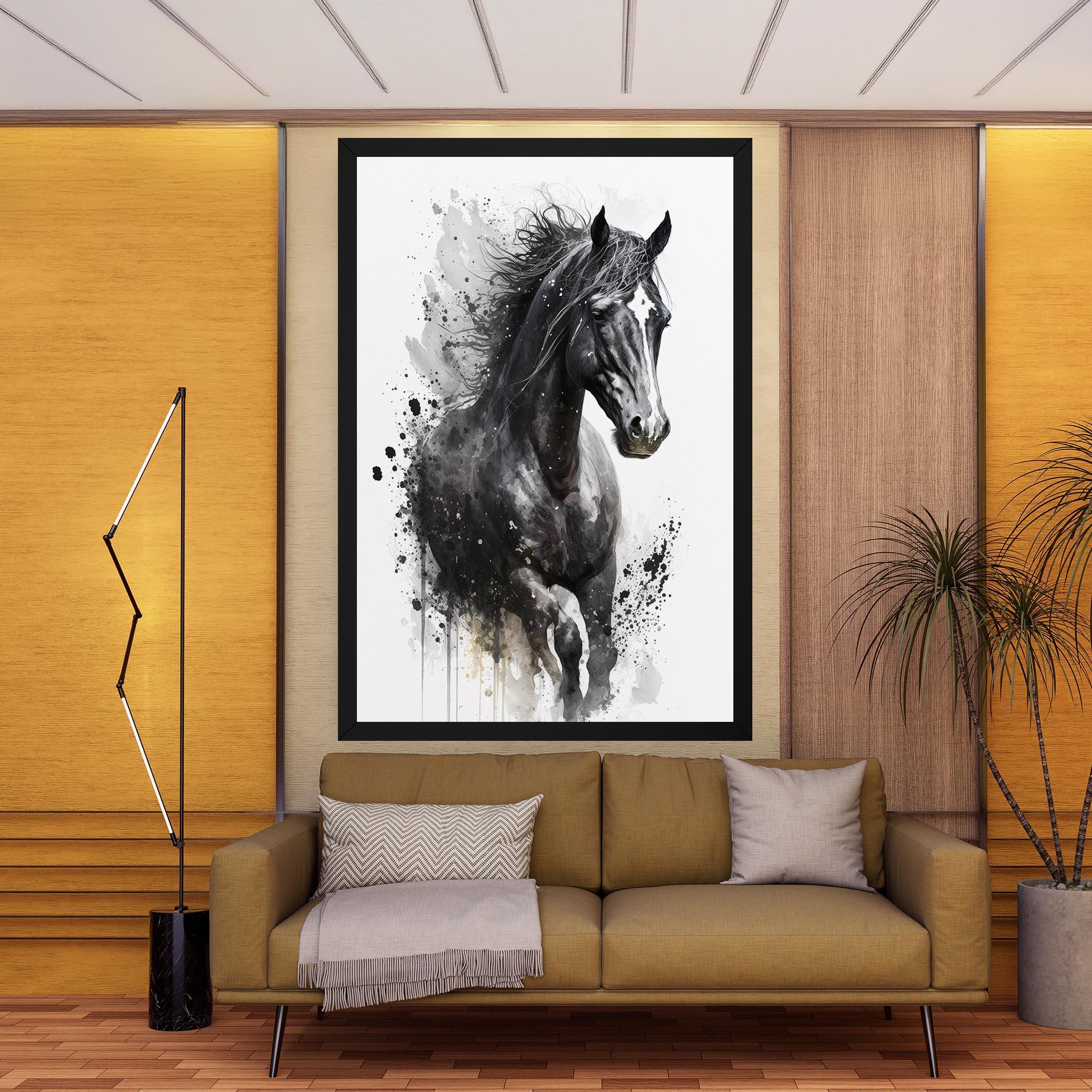 Vászonkép Black Horse mockup 9