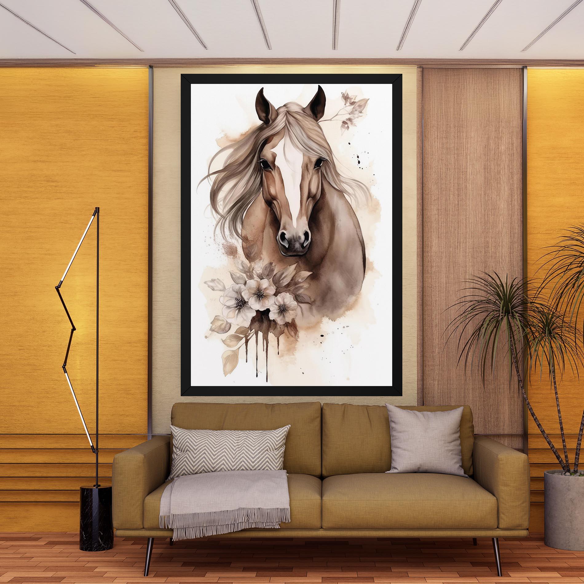 Vászonkép Flower Brown Horse mockup 9