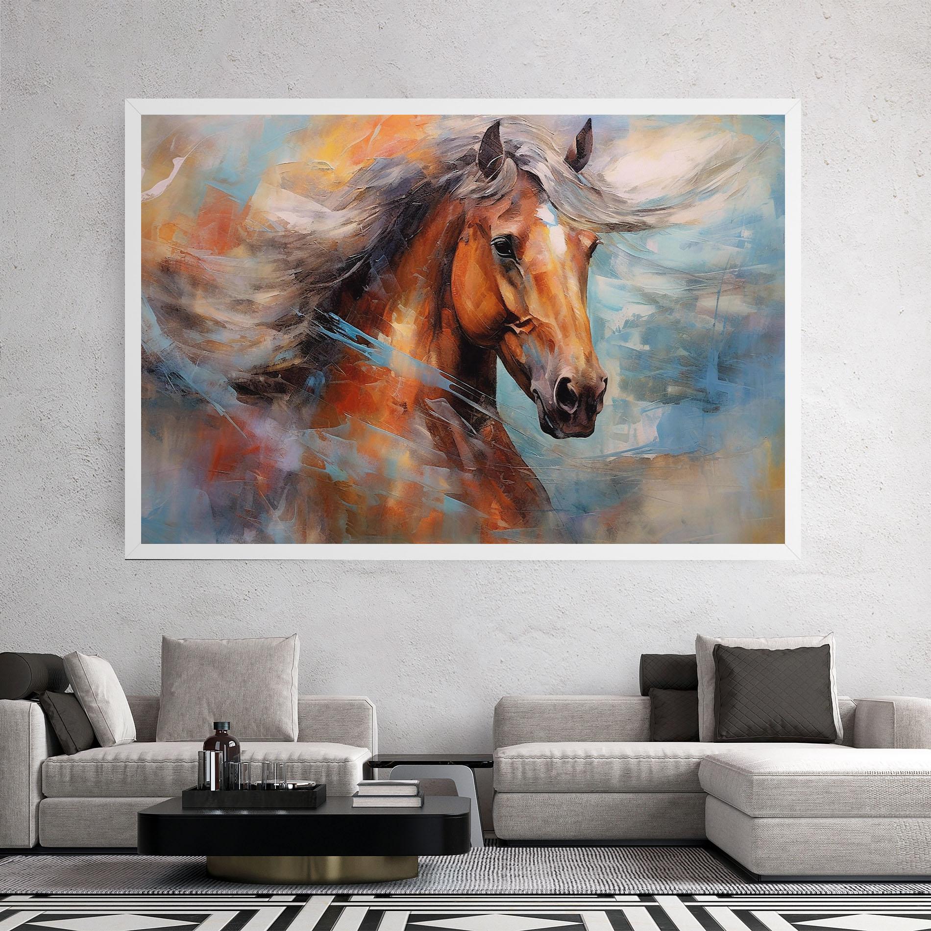 Vászonkép Beautiful Brown Horse mockup 2