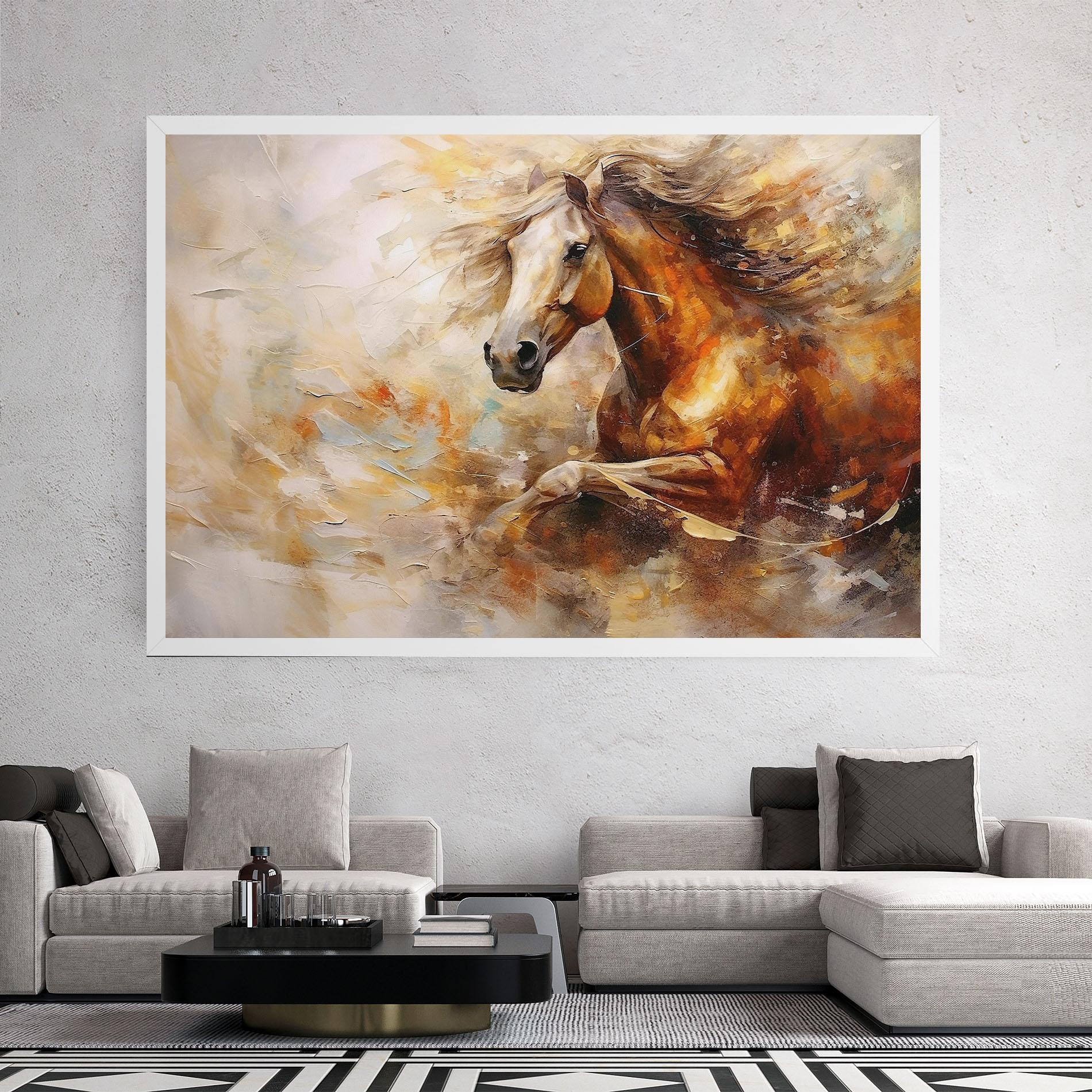 Vászonkép Brown Horse Running mockup 2
