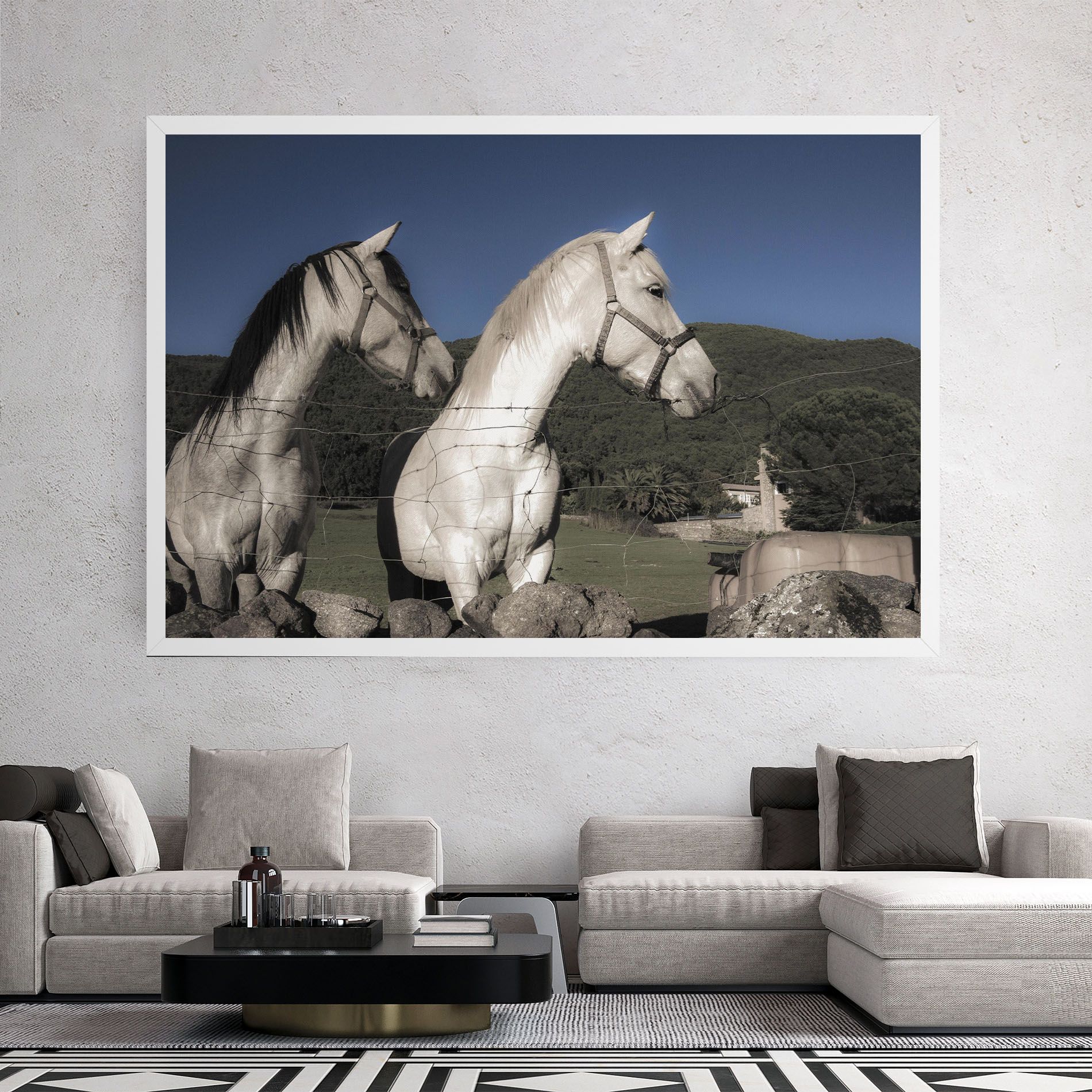 White Grey Horse mockup 2