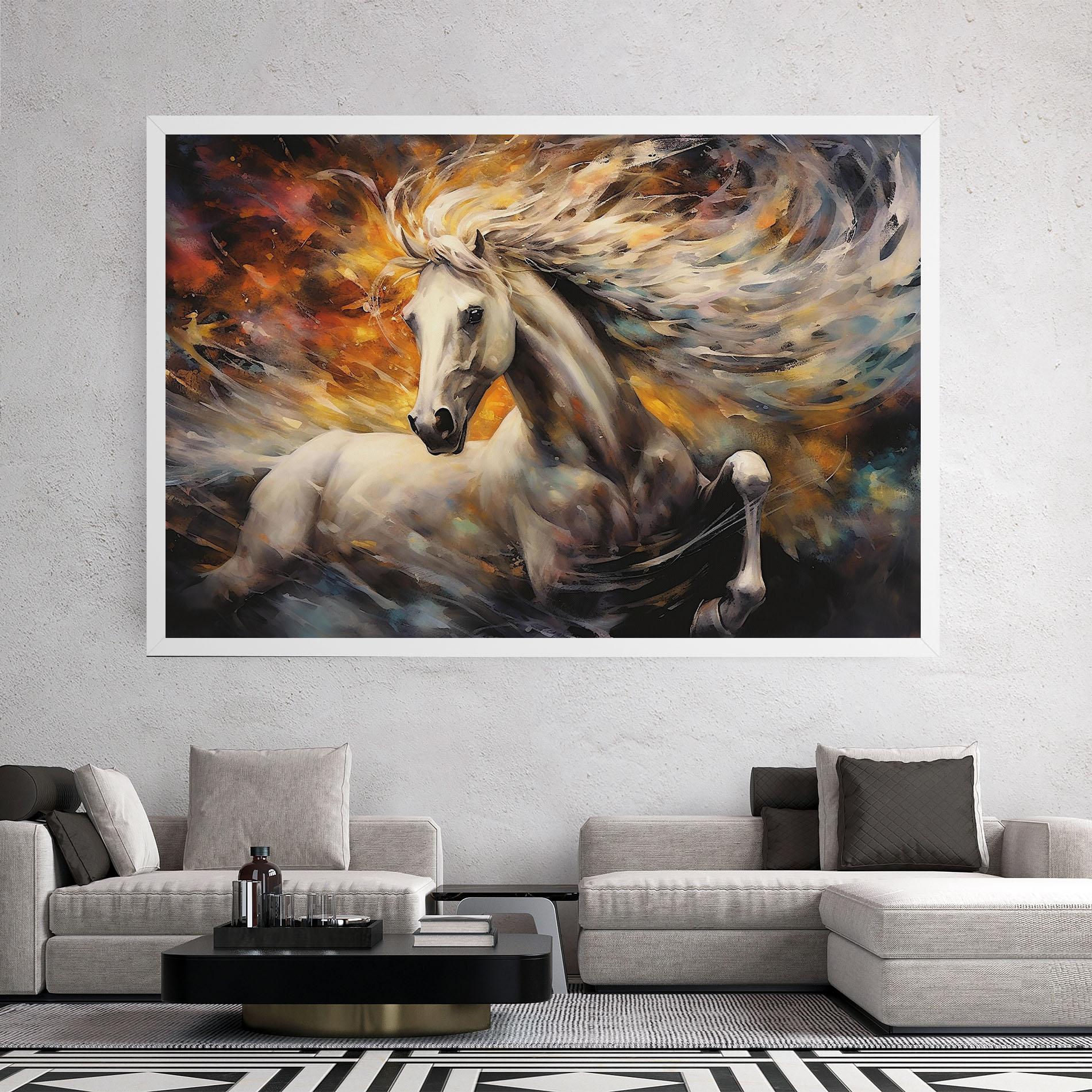 Vászonkép White Horse Painting mockup 2