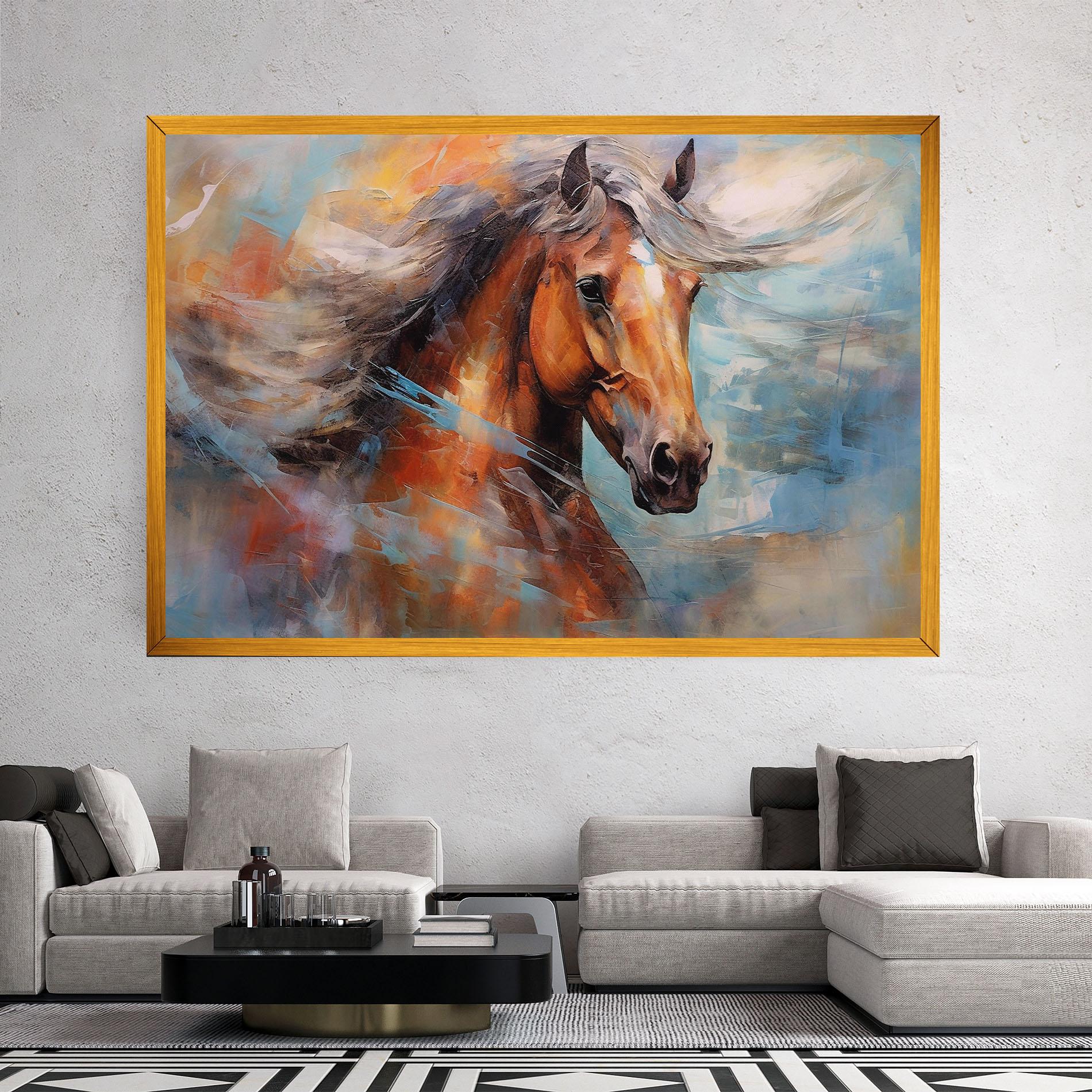 Vászonkép Beautiful Brown Horse mockup 2