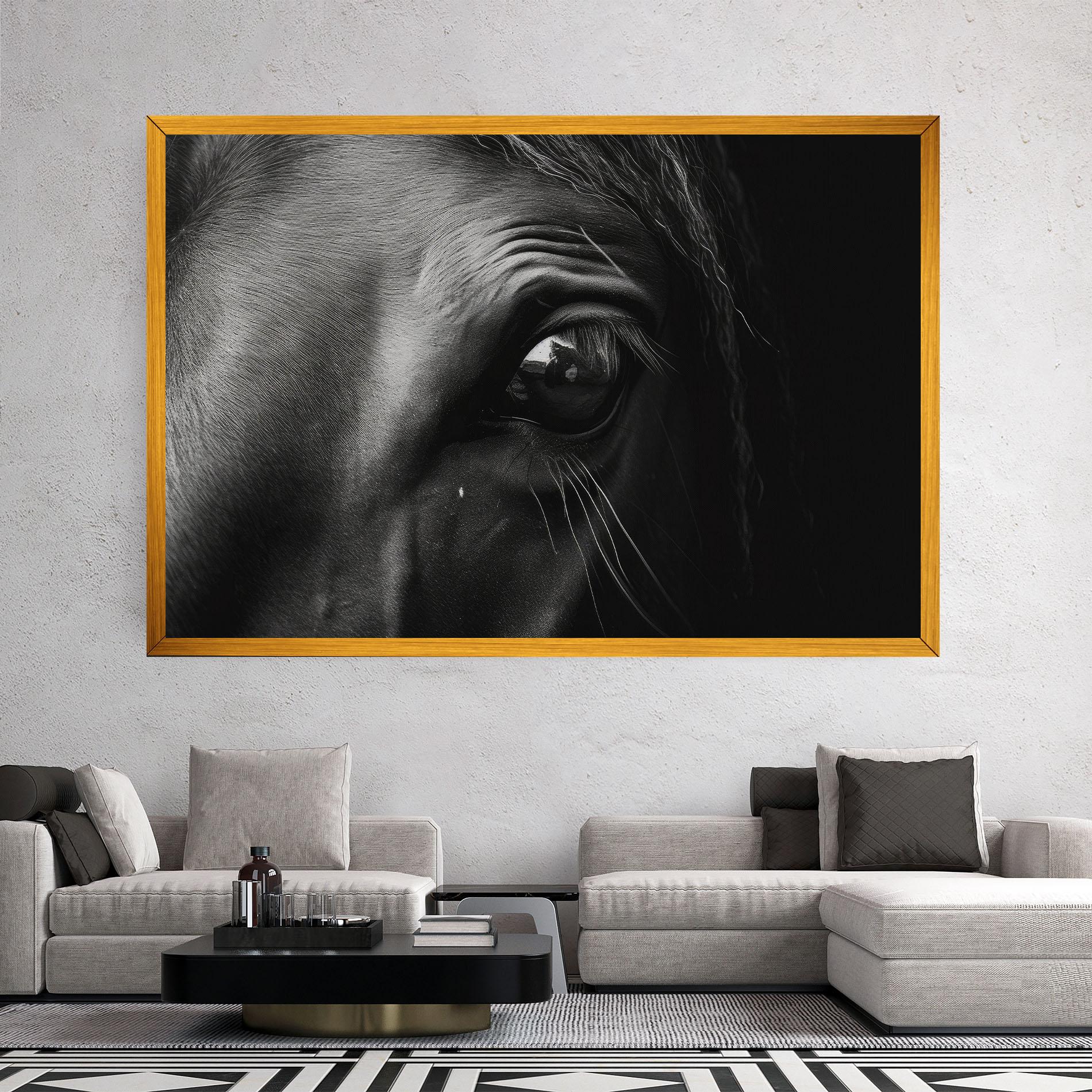 Vászonkép Black Horse Eye mockup 2