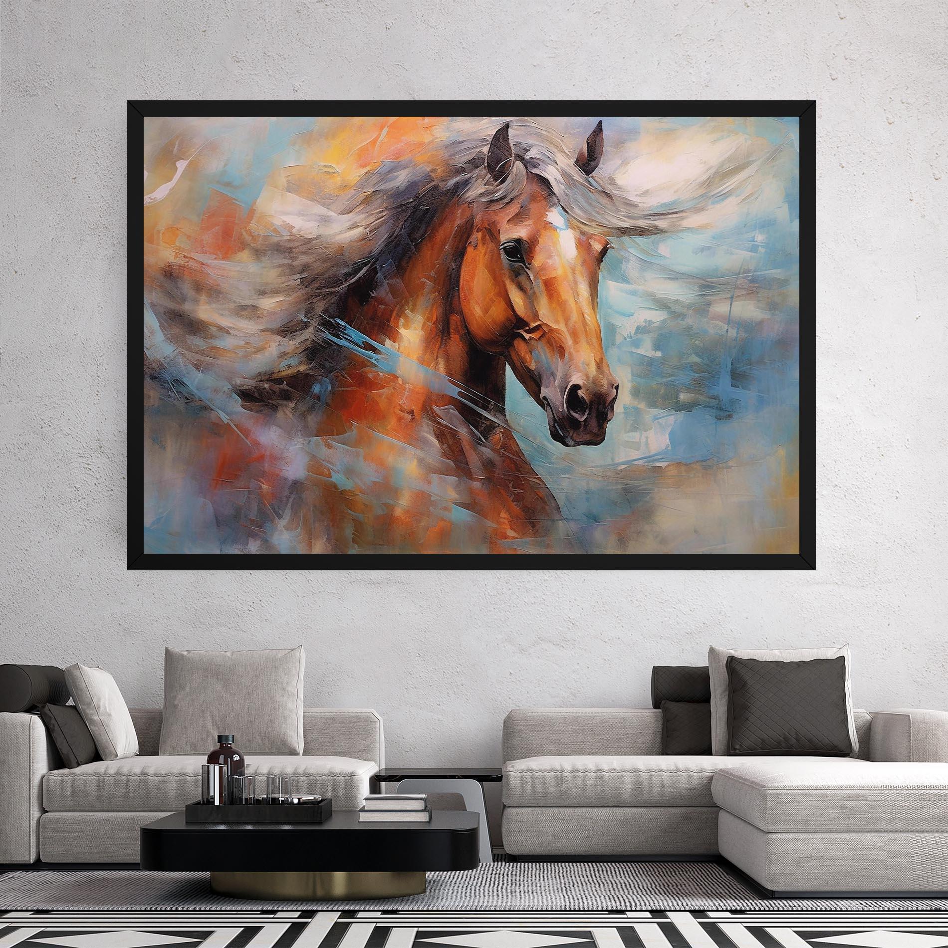 Vászonkép Beautiful Brown Horse mockup 2