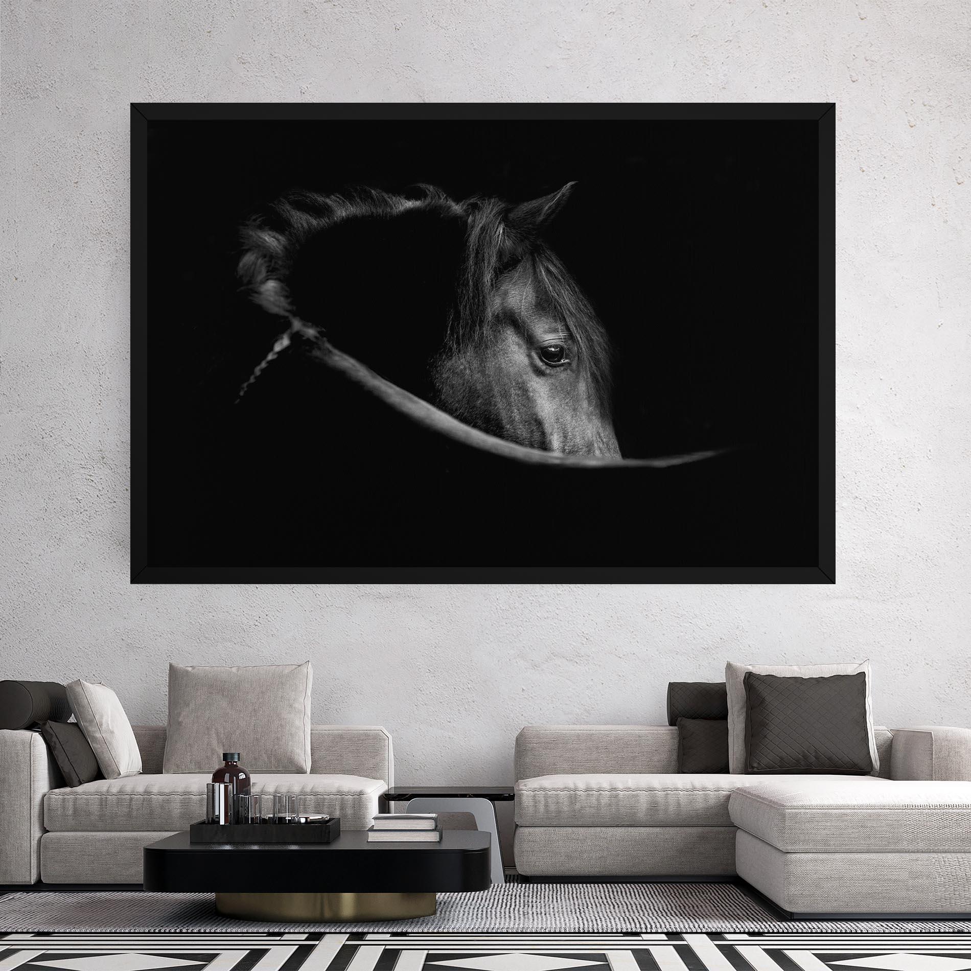 Vászonkép Black Horse Looking mockup 2