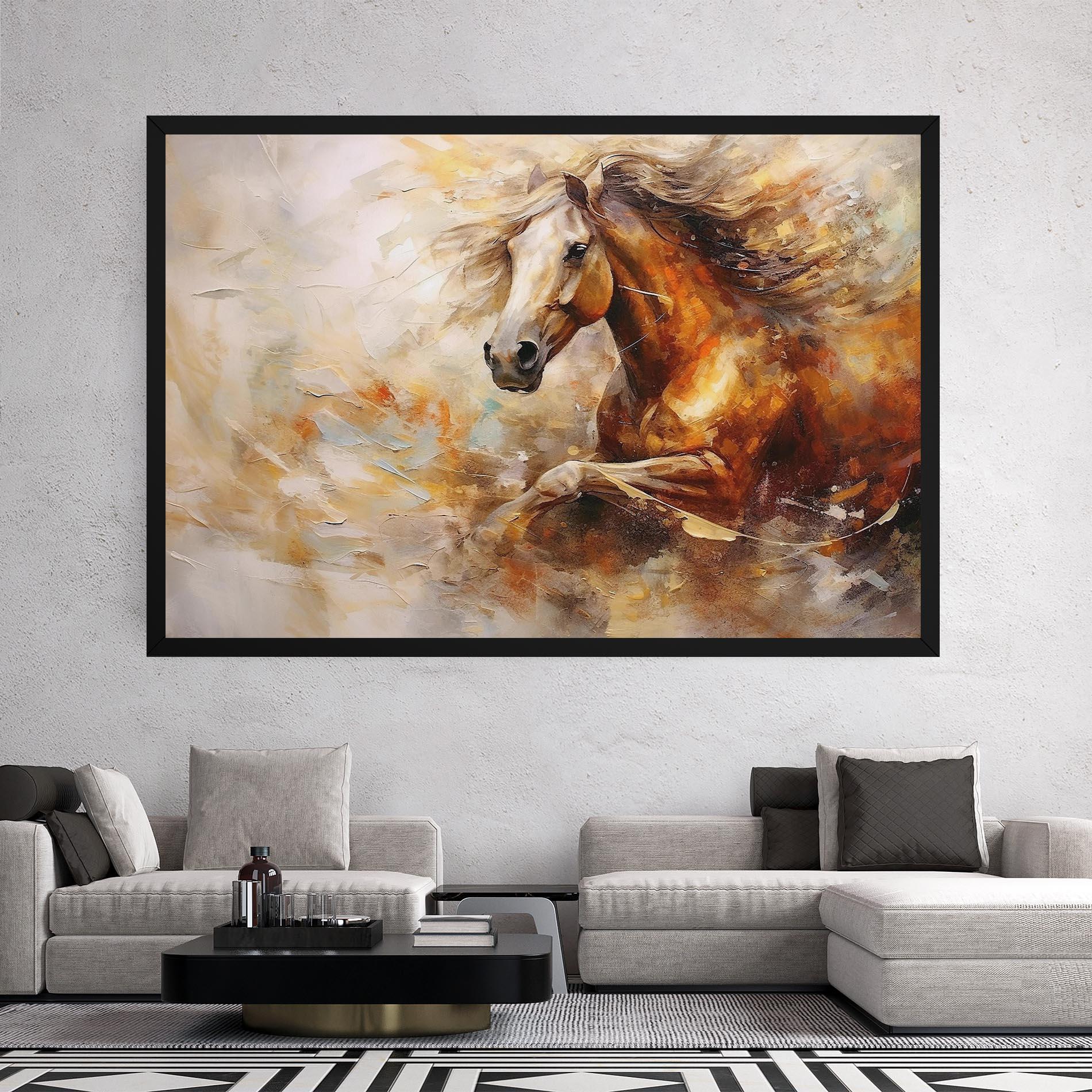 Vászonkép Brown Horse Running mockup 2