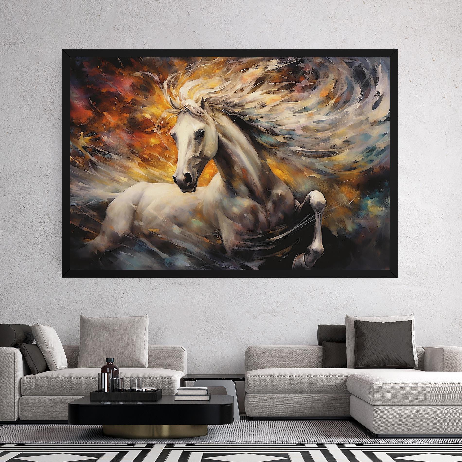 Vászonkép White Horse Painting mockup 2