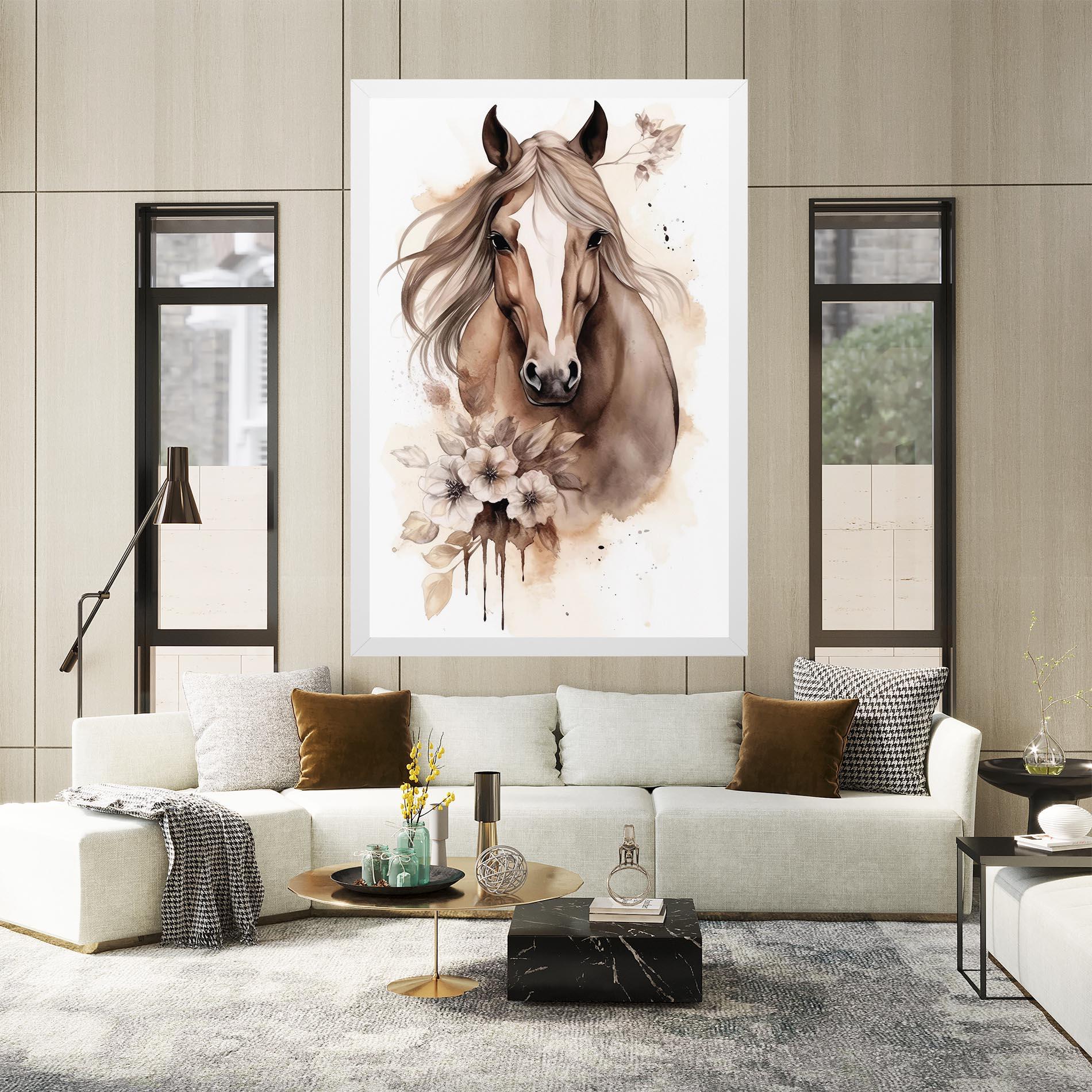 Vászonkép Flower Brown Horse mockup 2