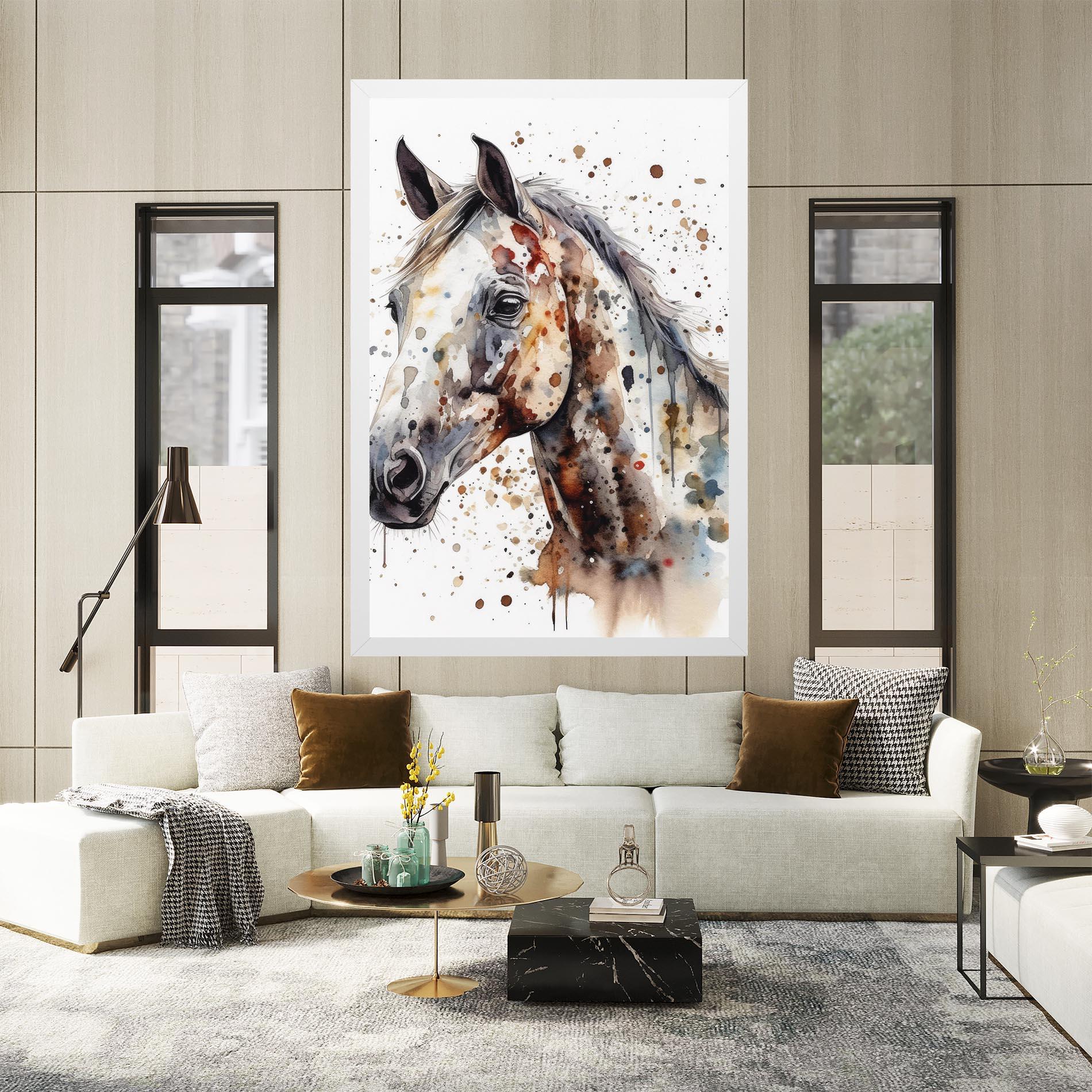 Vászonkép Watercolor Horse mockup 2