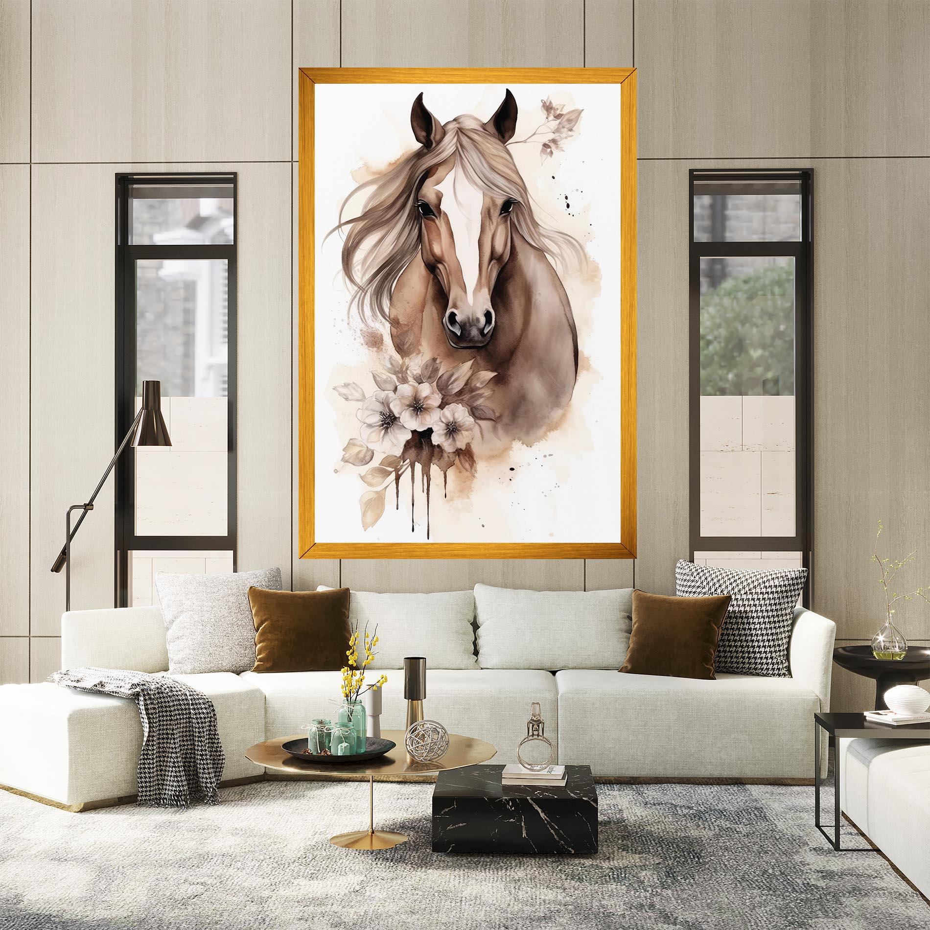 Vászonkép Flower Brown Horse mockup 2