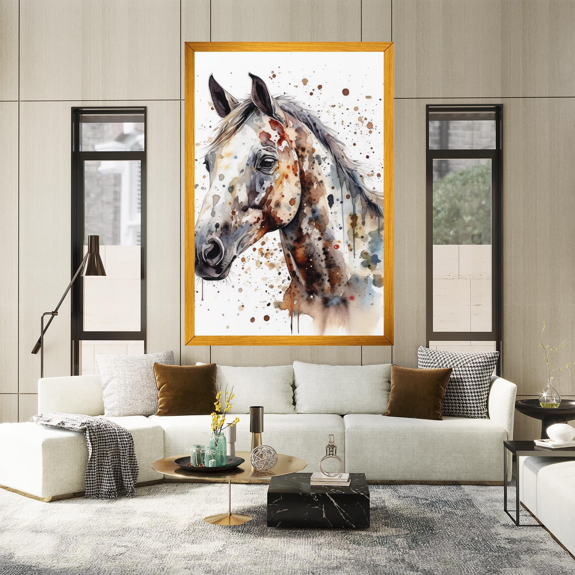 Vászonkép Watercolor Horse mockup 2