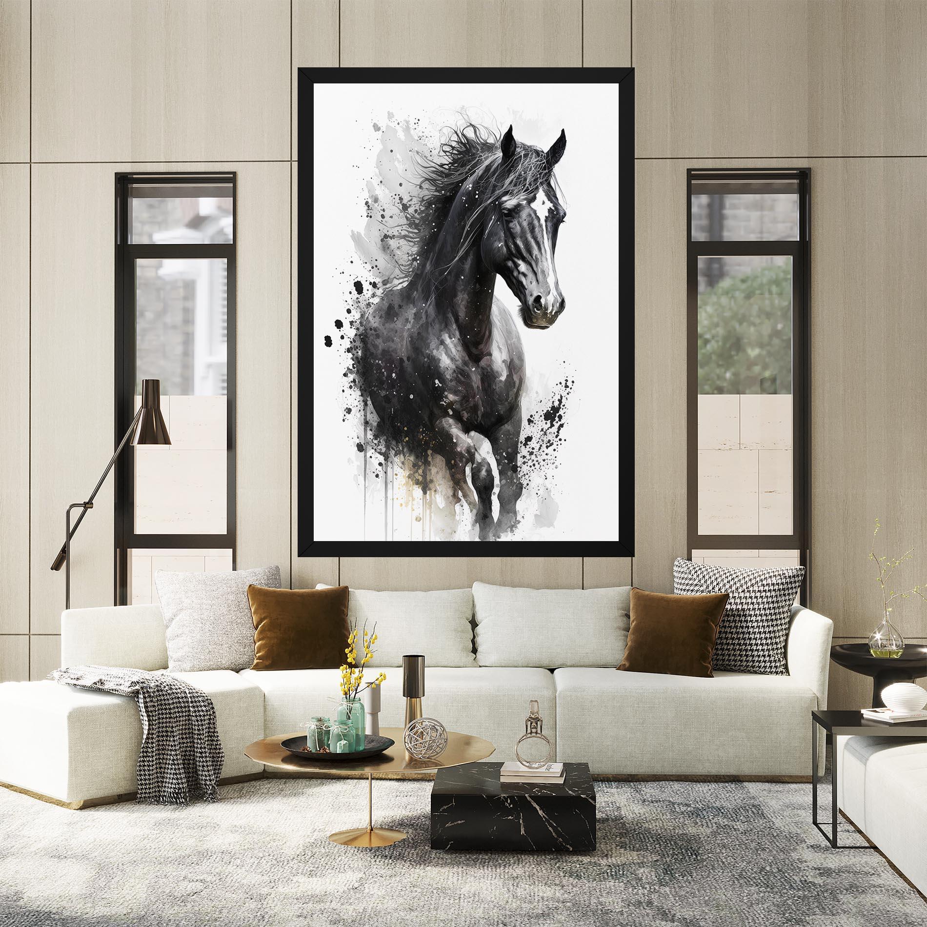 Vászonkép Black Horse mockup 2