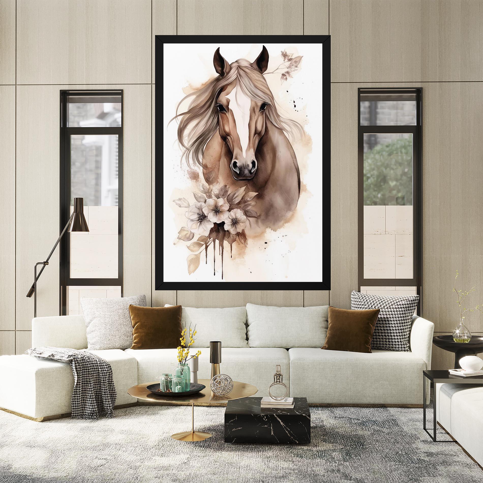 Vászonkép Flower Brown Horse mockup 2