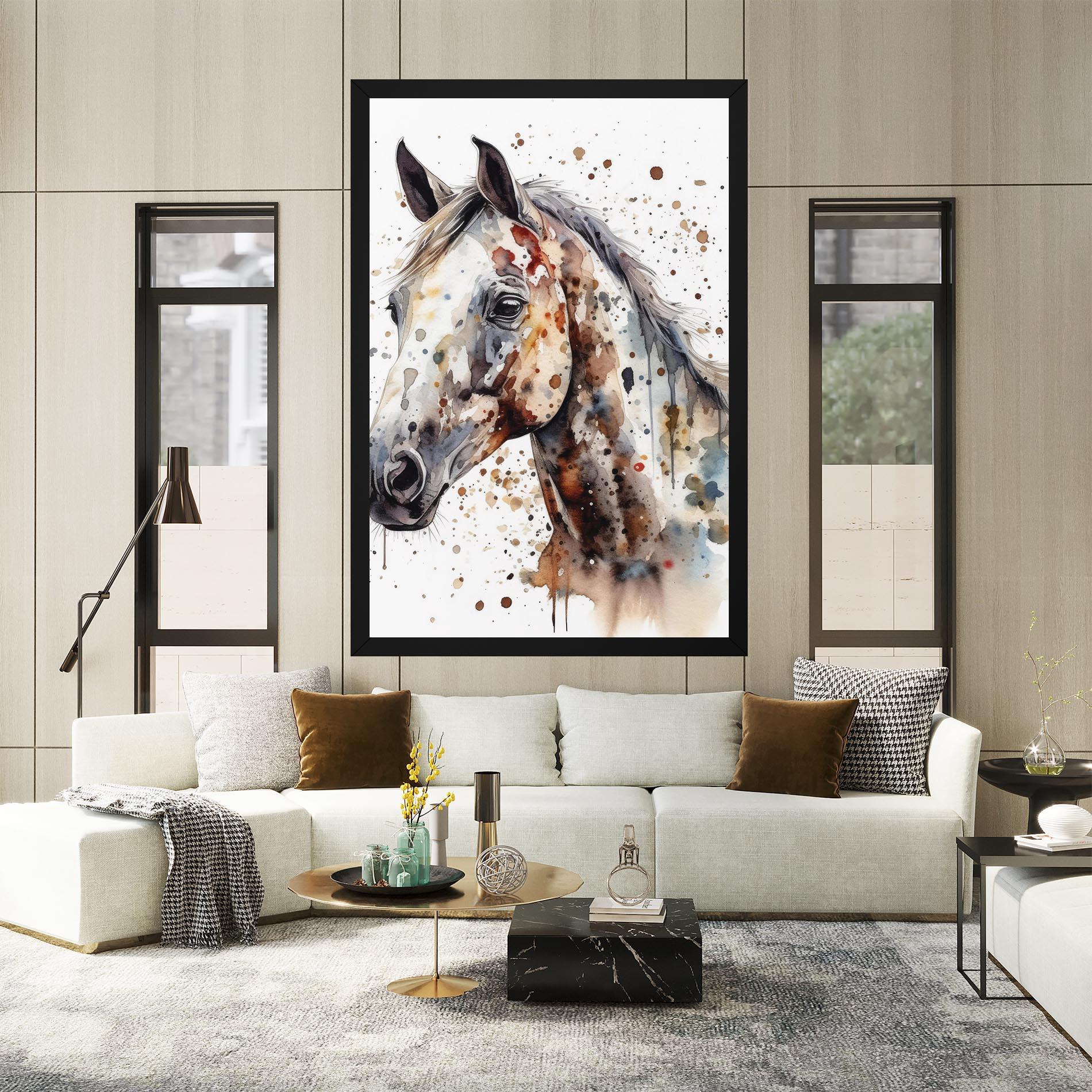 Vászonkép Watercolor Horse mockup 2