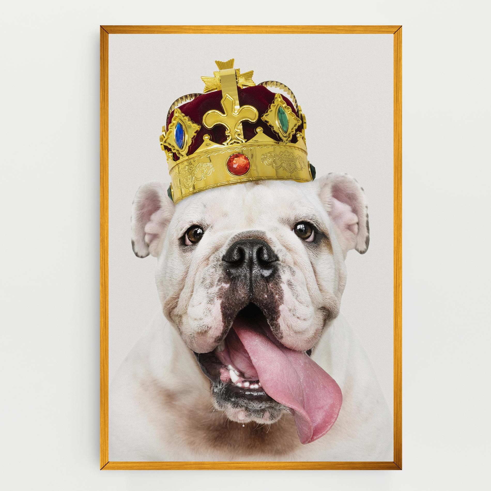 Bulldog Wearing Crown mockup 0