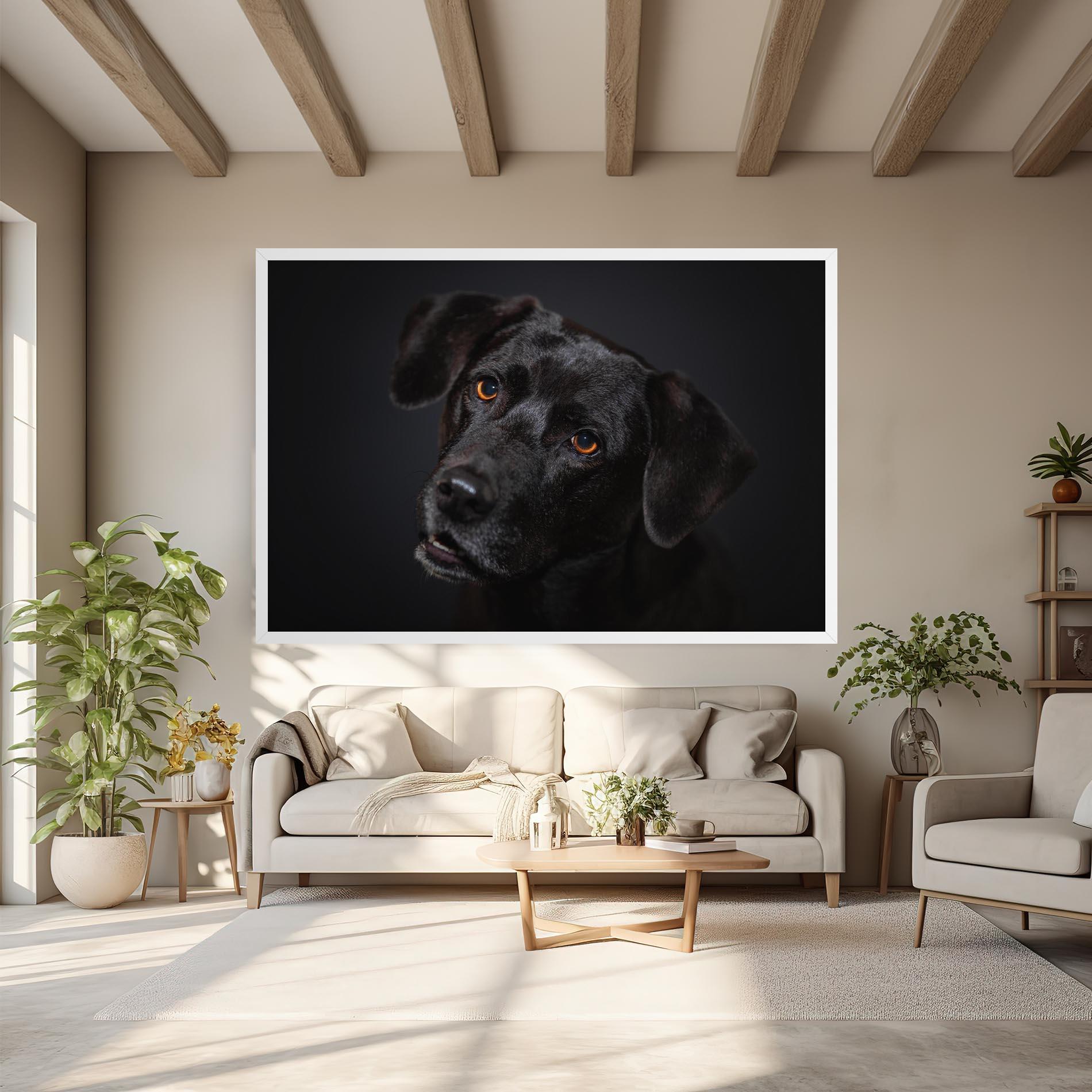 Vászonkép Black Dog Portrait mockup 6