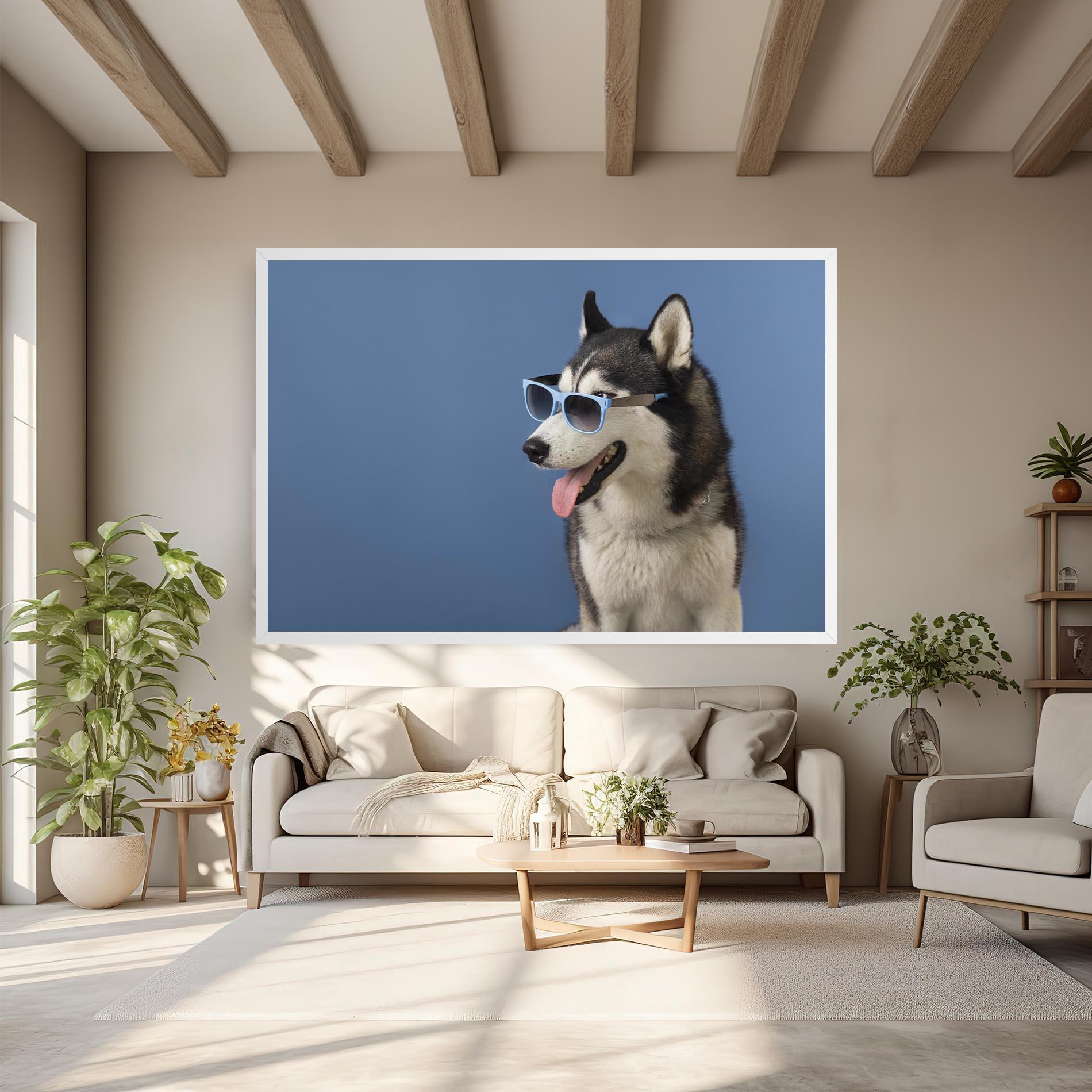 Vászonkép Blue Glasses Dog mockup 6