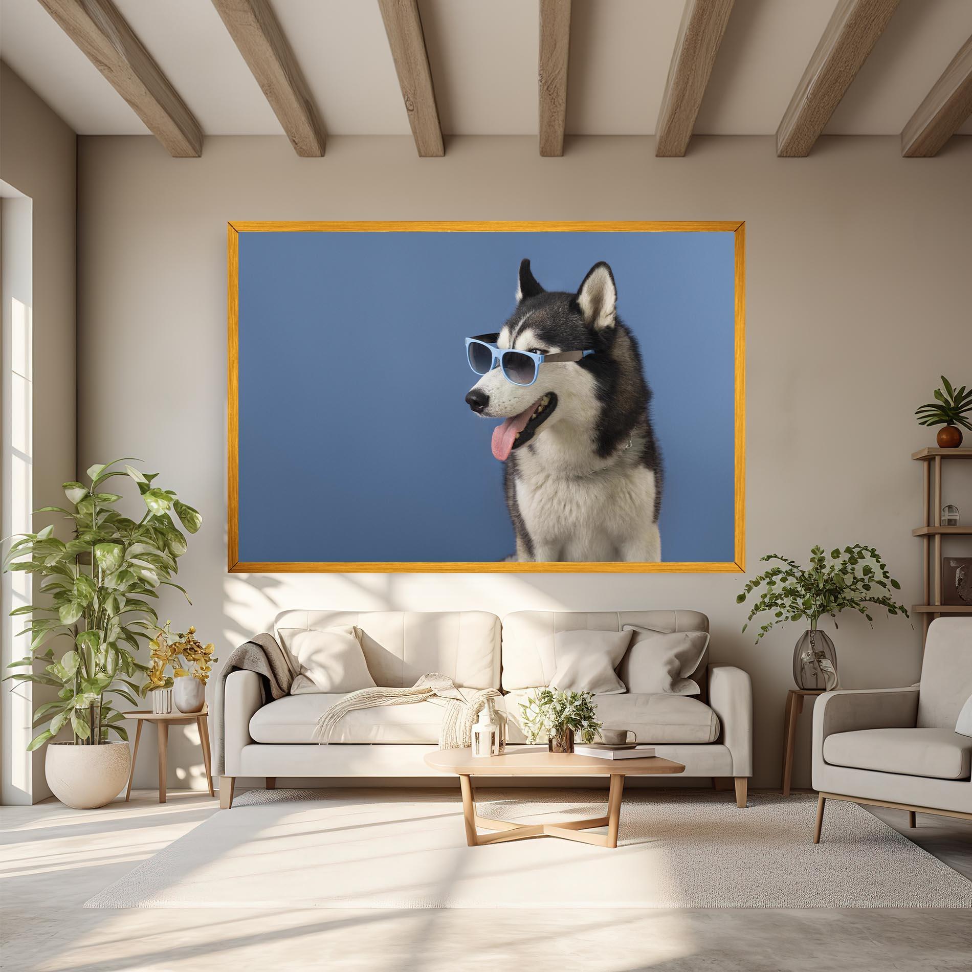 Vászonkép Blue Glasses Dog mockup 6