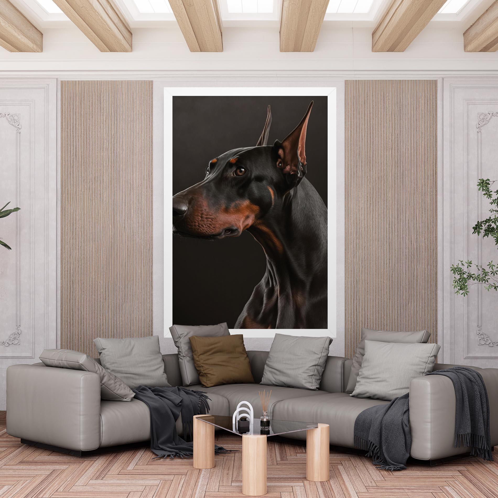 Vászonkép Doberman Dog Portrait mockup 6