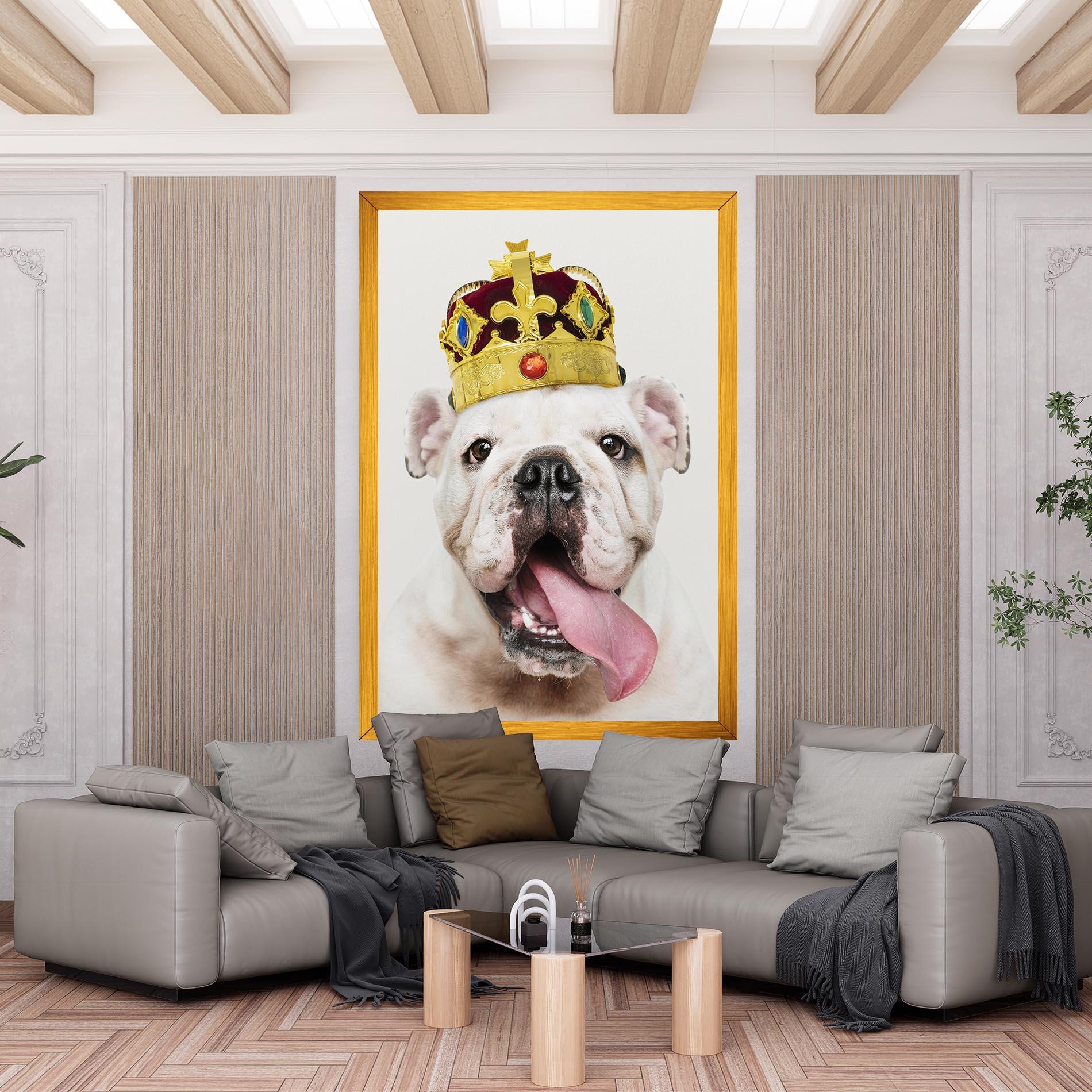 Vászonkép Bulldog Wearing Crown mockup 6