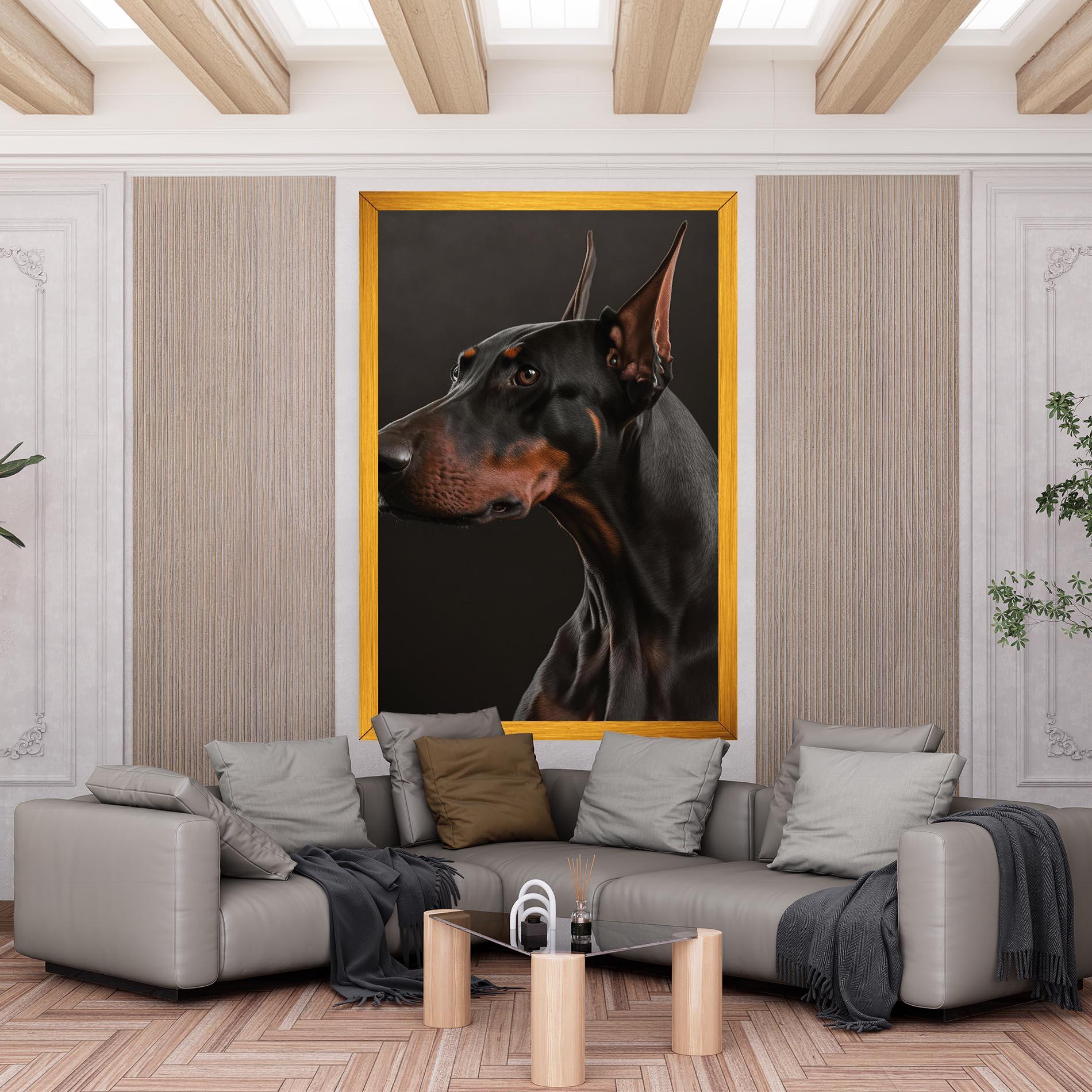 Vászonkép Doberman Dog Portrait mockup 6