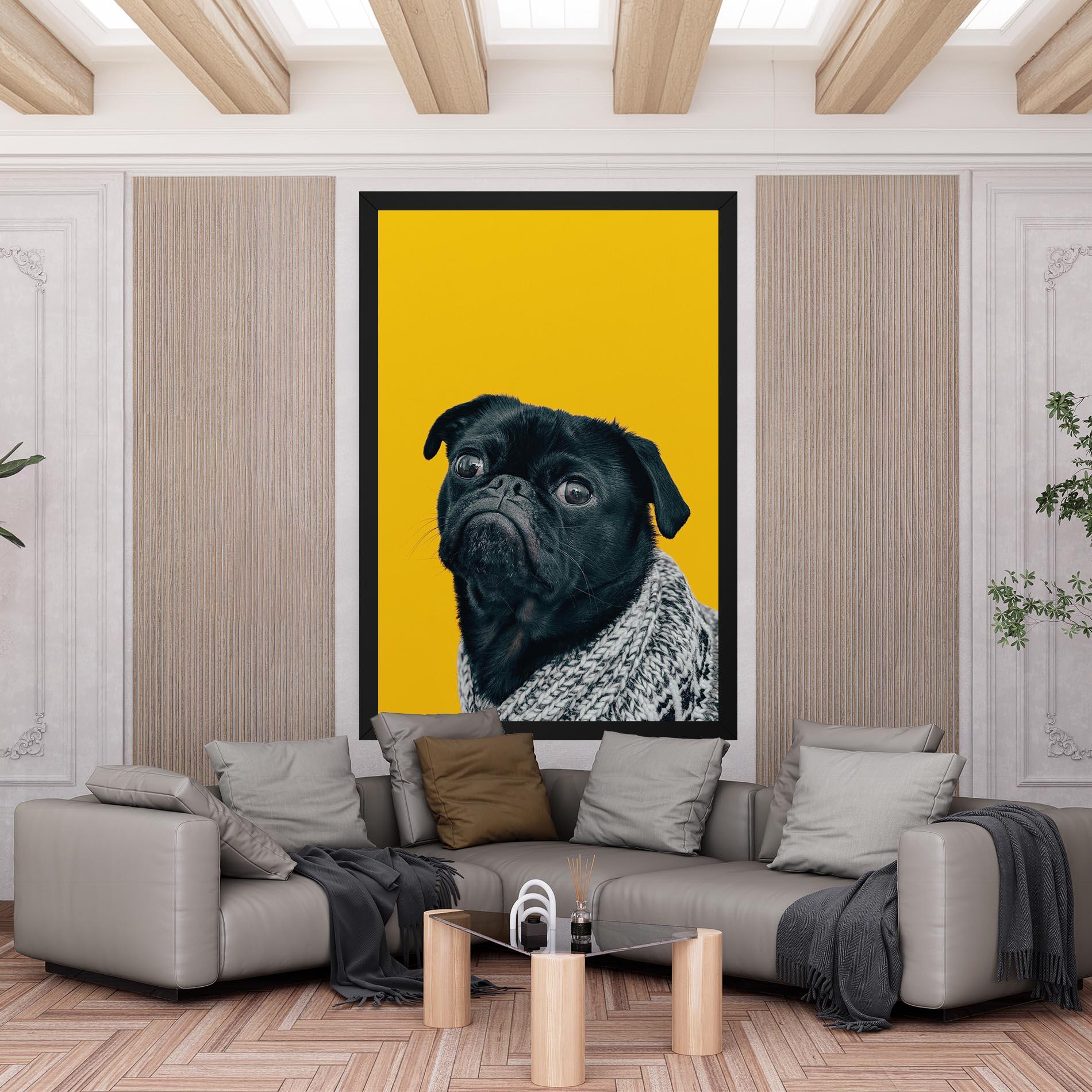 Vászonkép Black Pug mockup 6