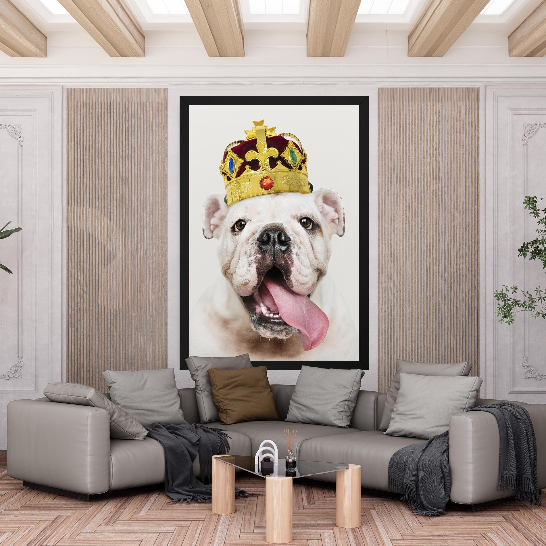 Vászonkép Bulldog Wearing Crown mockup 6