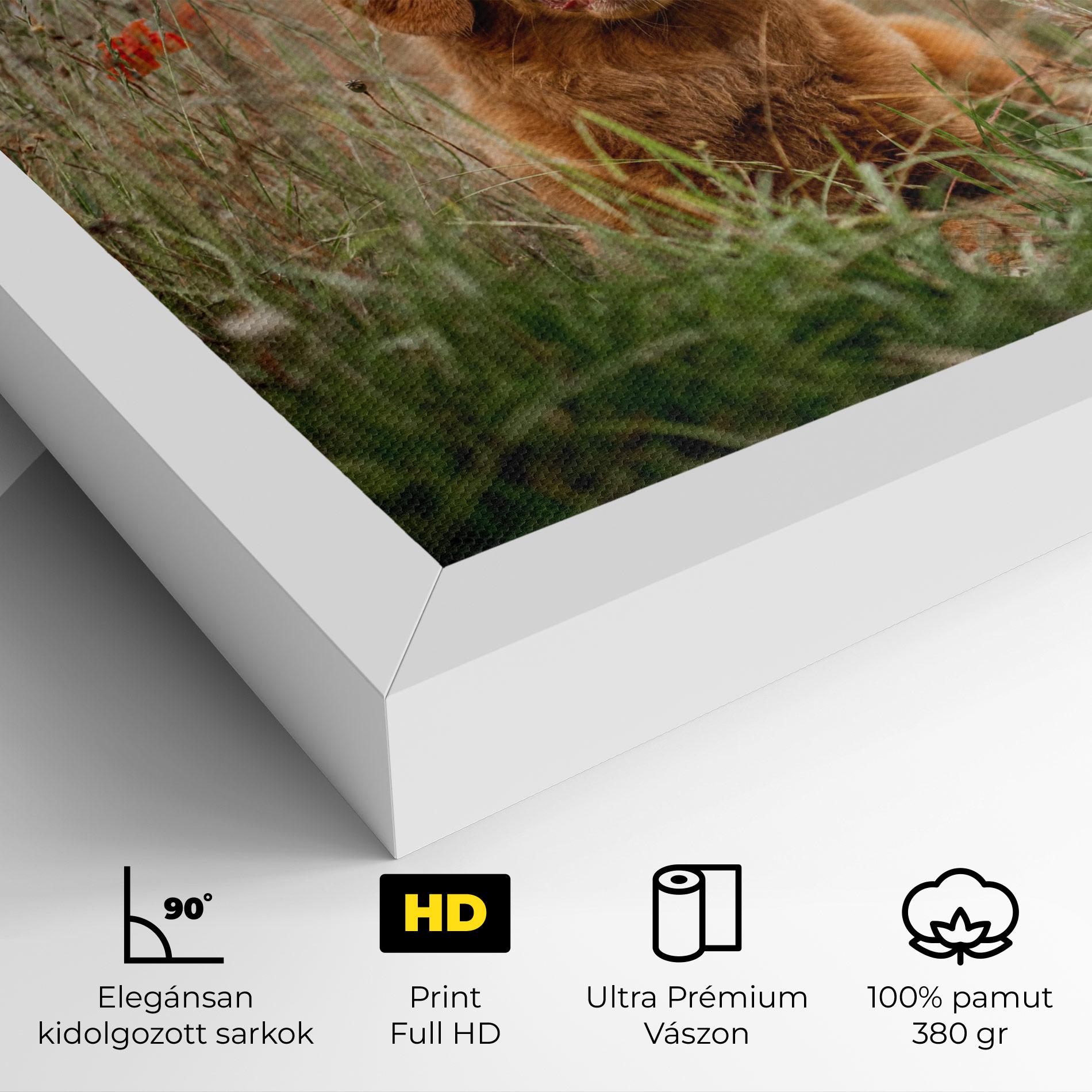 Vászonkép Red Flowers Dog mockup 4