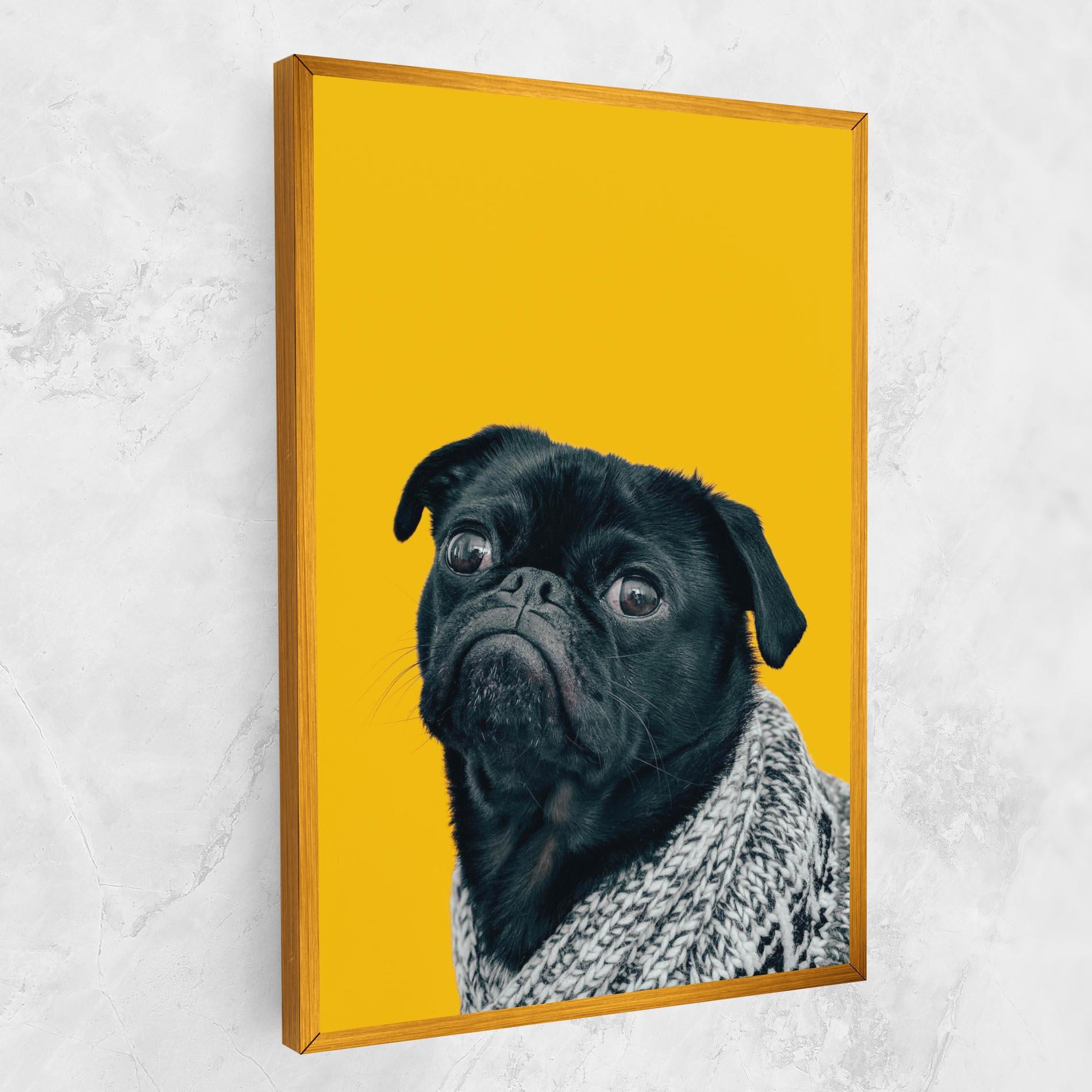 Vászonkép Black Pug mockup 1
