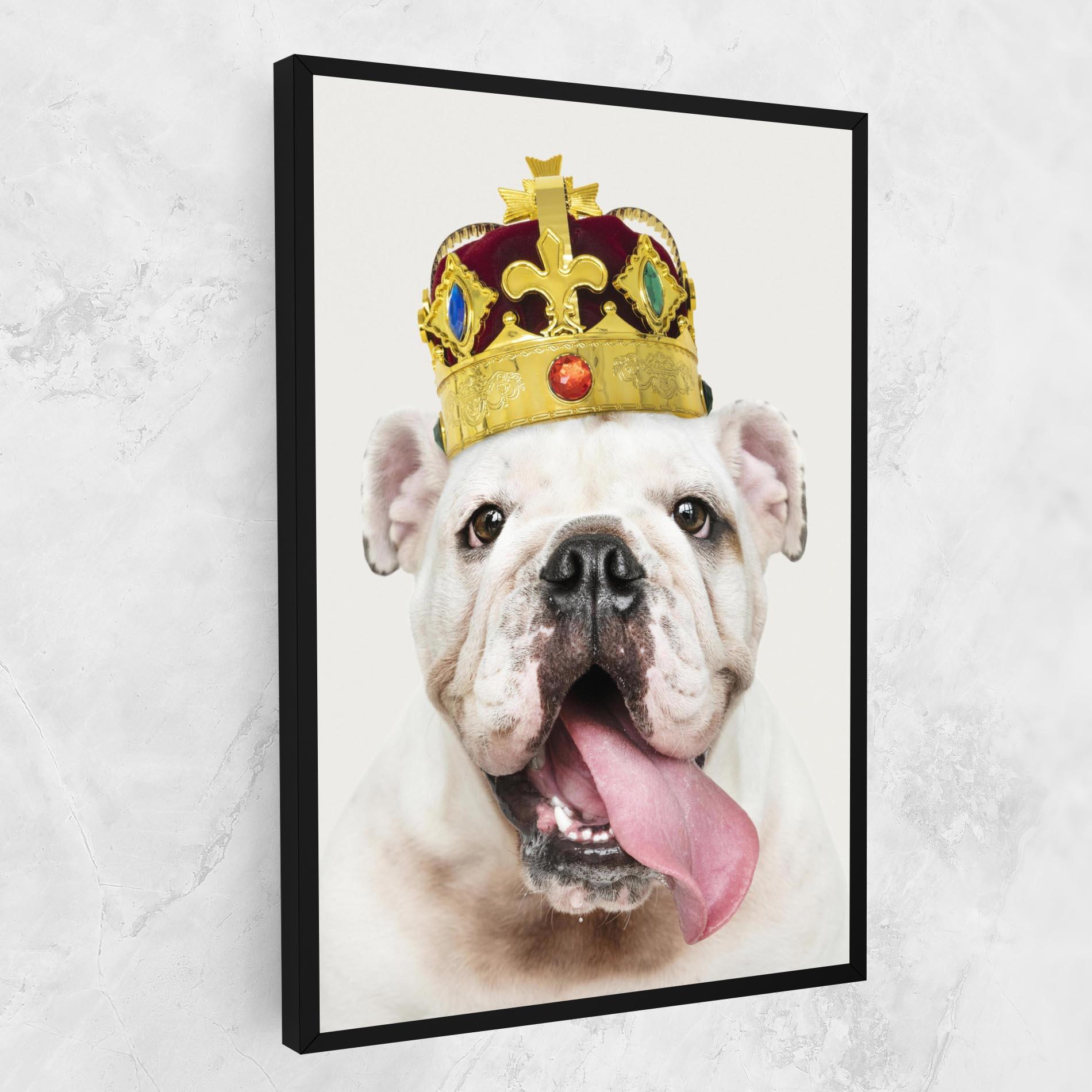 Vászonkép Bulldog Wearing Crown mockup 1