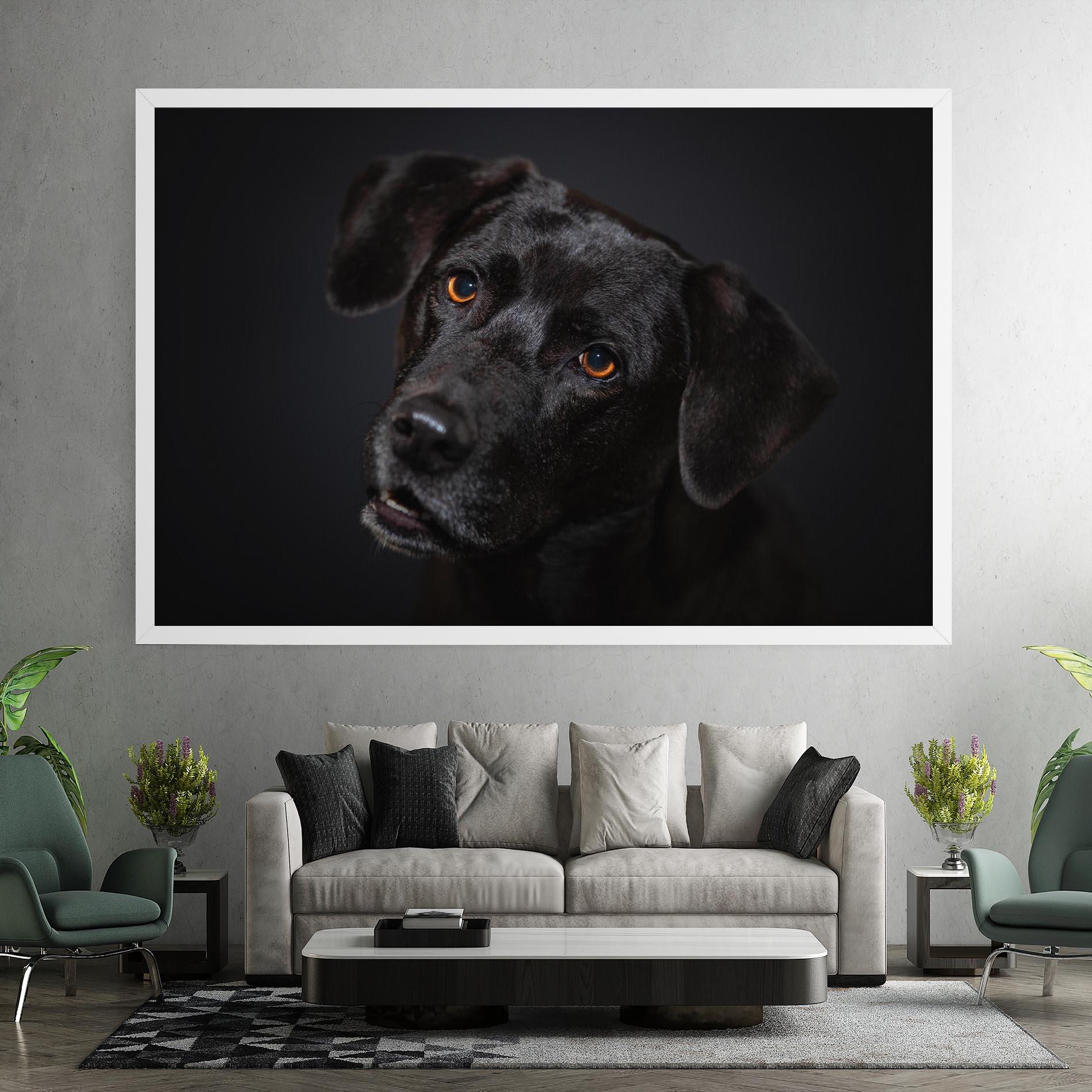 Vászonkép Black Dog Portrait mockup 7
