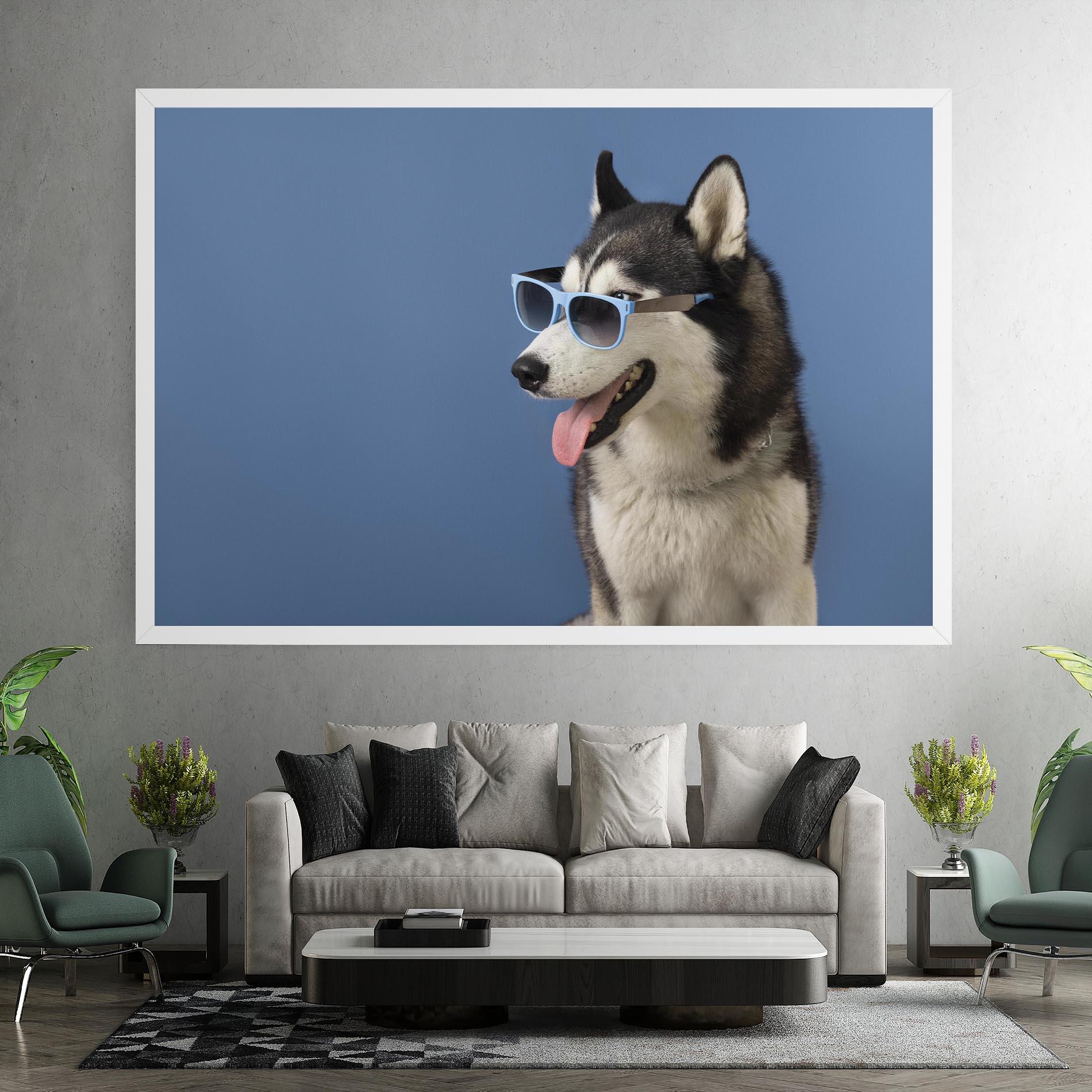 Vászonkép Blue Glasses Dog mockup 7