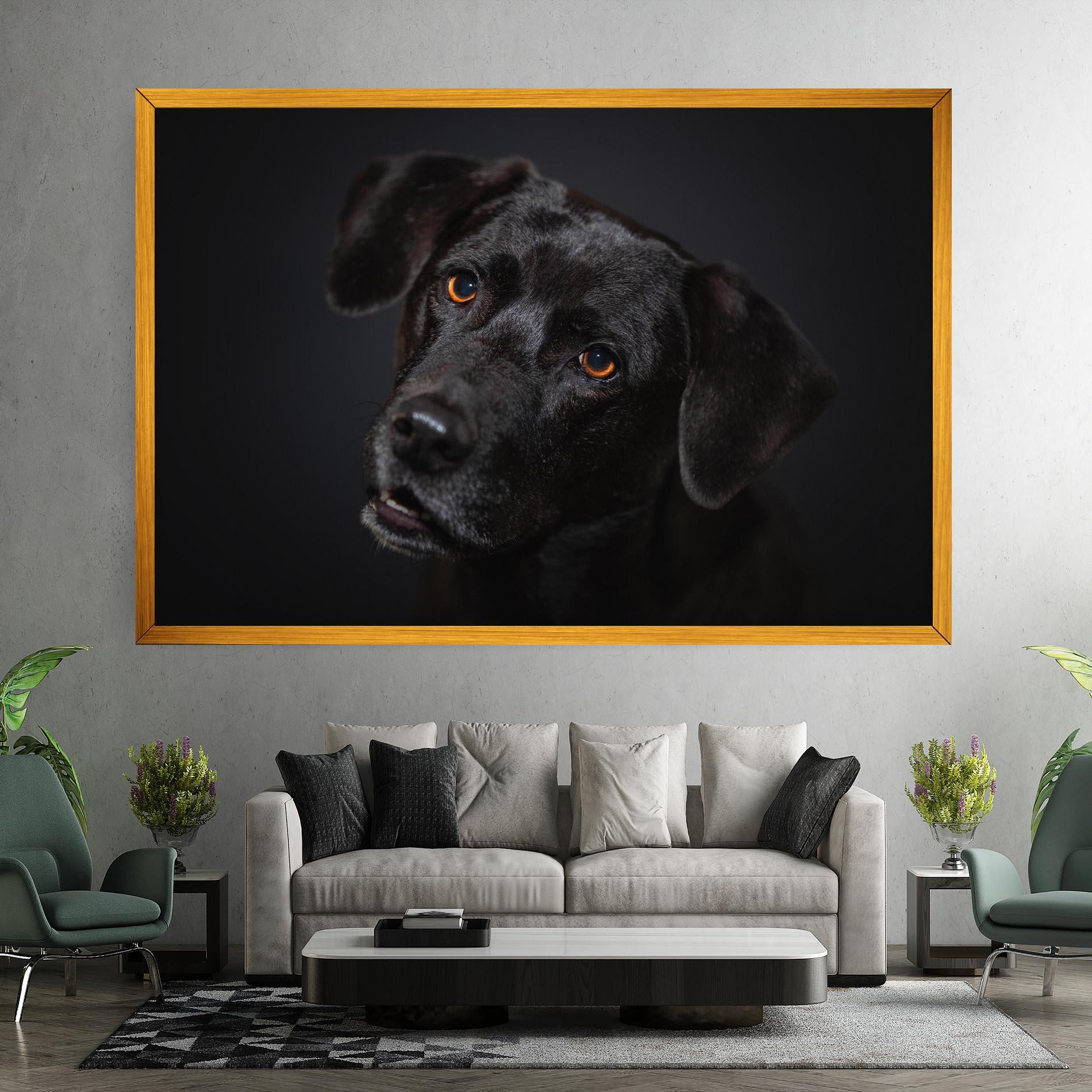 Vászonkép Black Dog Portrait mockup 7