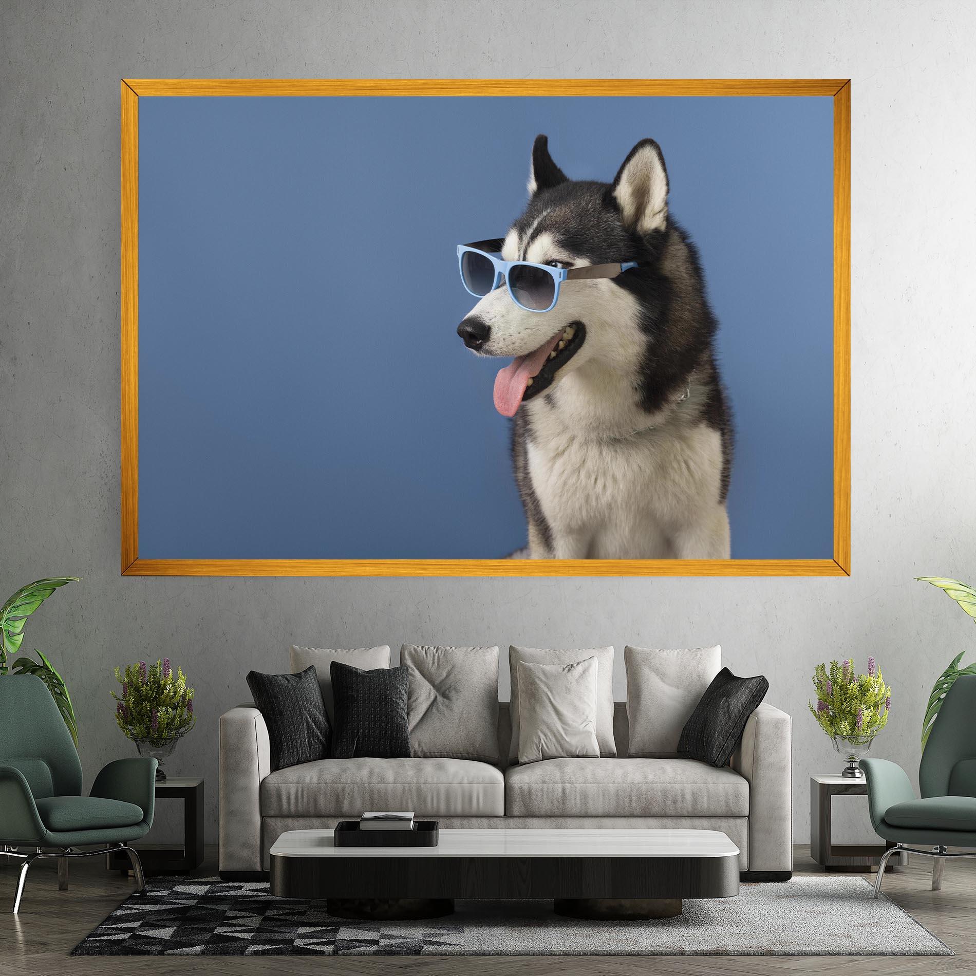 Vászonkép Blue Glasses Dog mockup 7