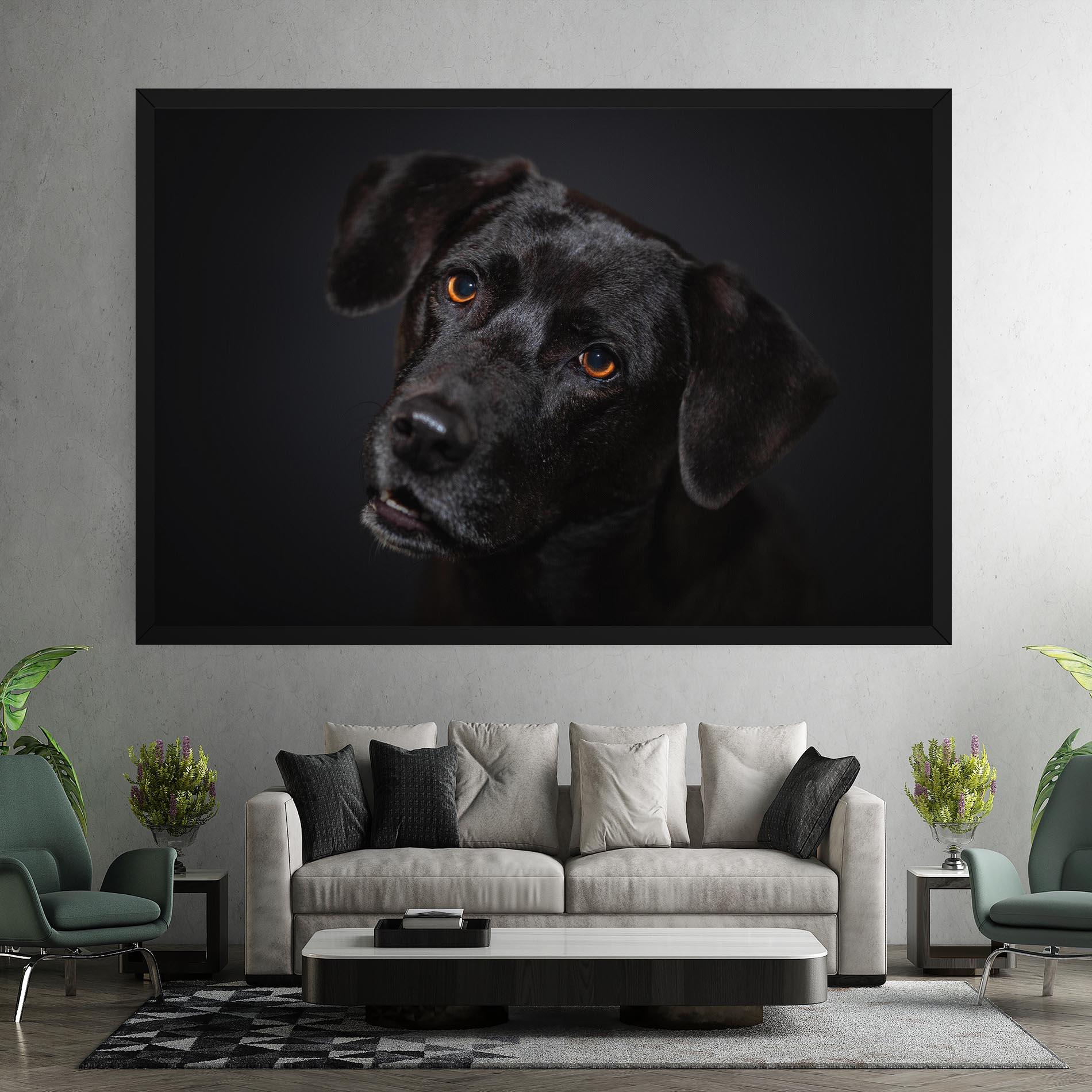 Vászonkép Black Dog Portrait mockup 7