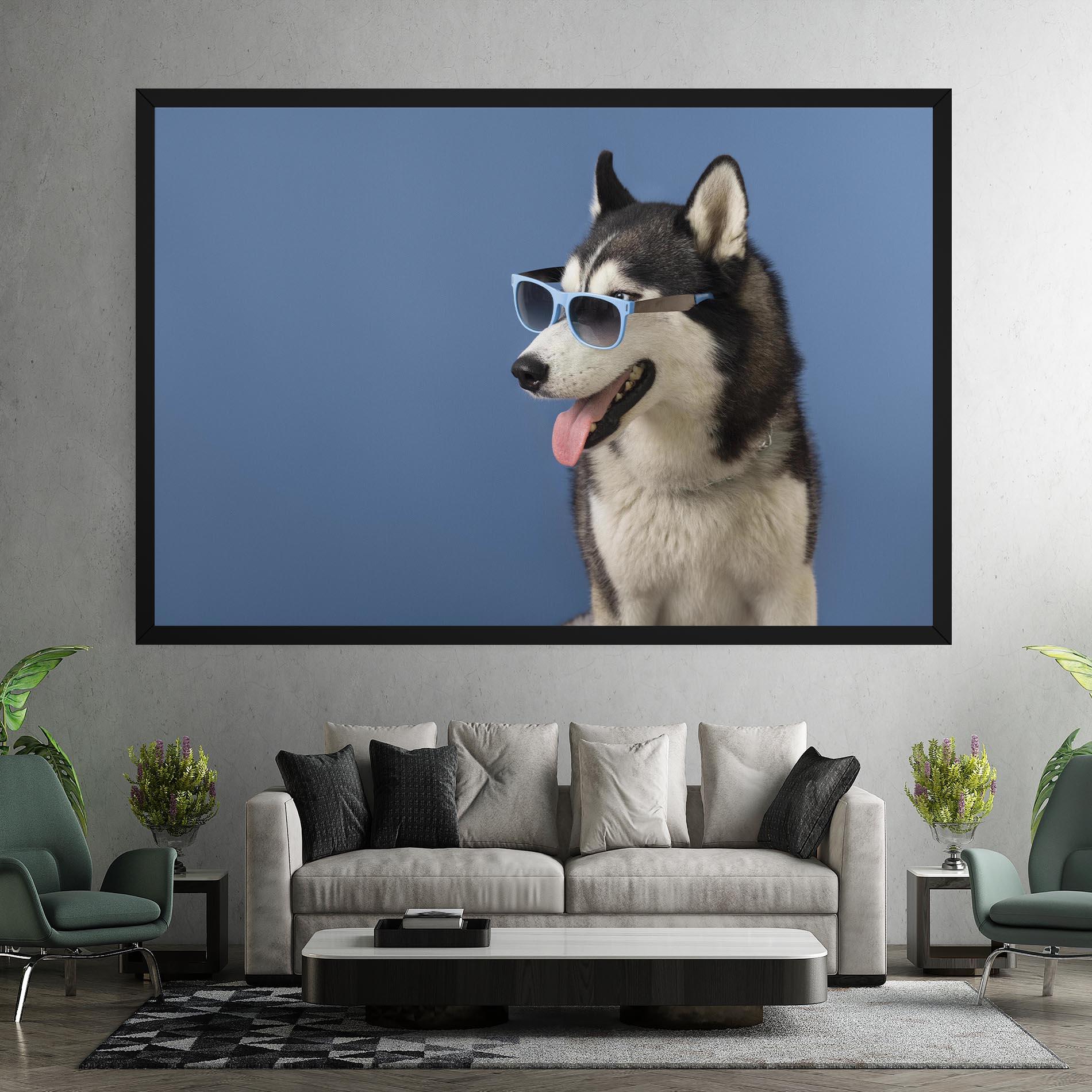 Vászonkép Blue Glasses Dog mockup 7