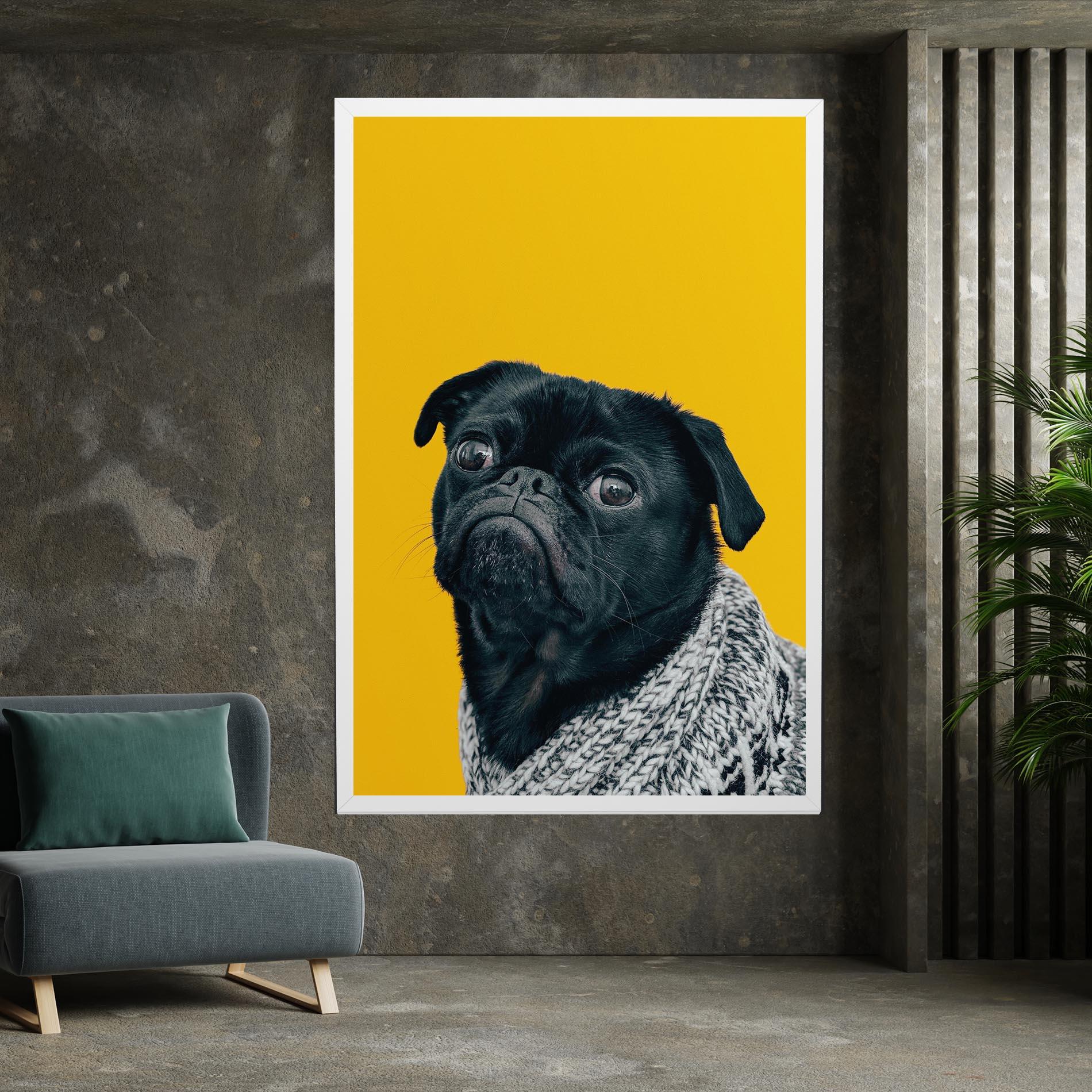 Vászonkép Black Pug mockup 7