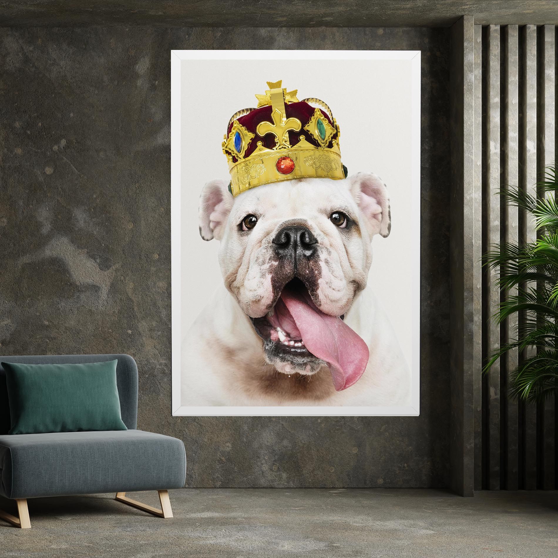 Bulldog Wearing Crown mockup 7