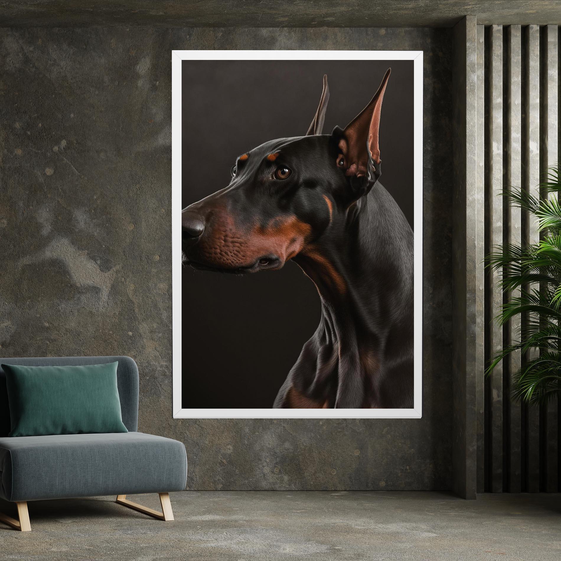 Vászonkép Doberman Dog Portrait mockup 7