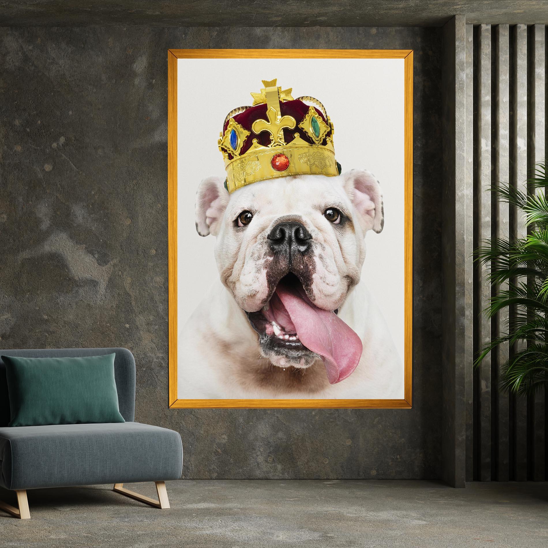 Vászonkép Bulldog Wearing Crown mockup 7